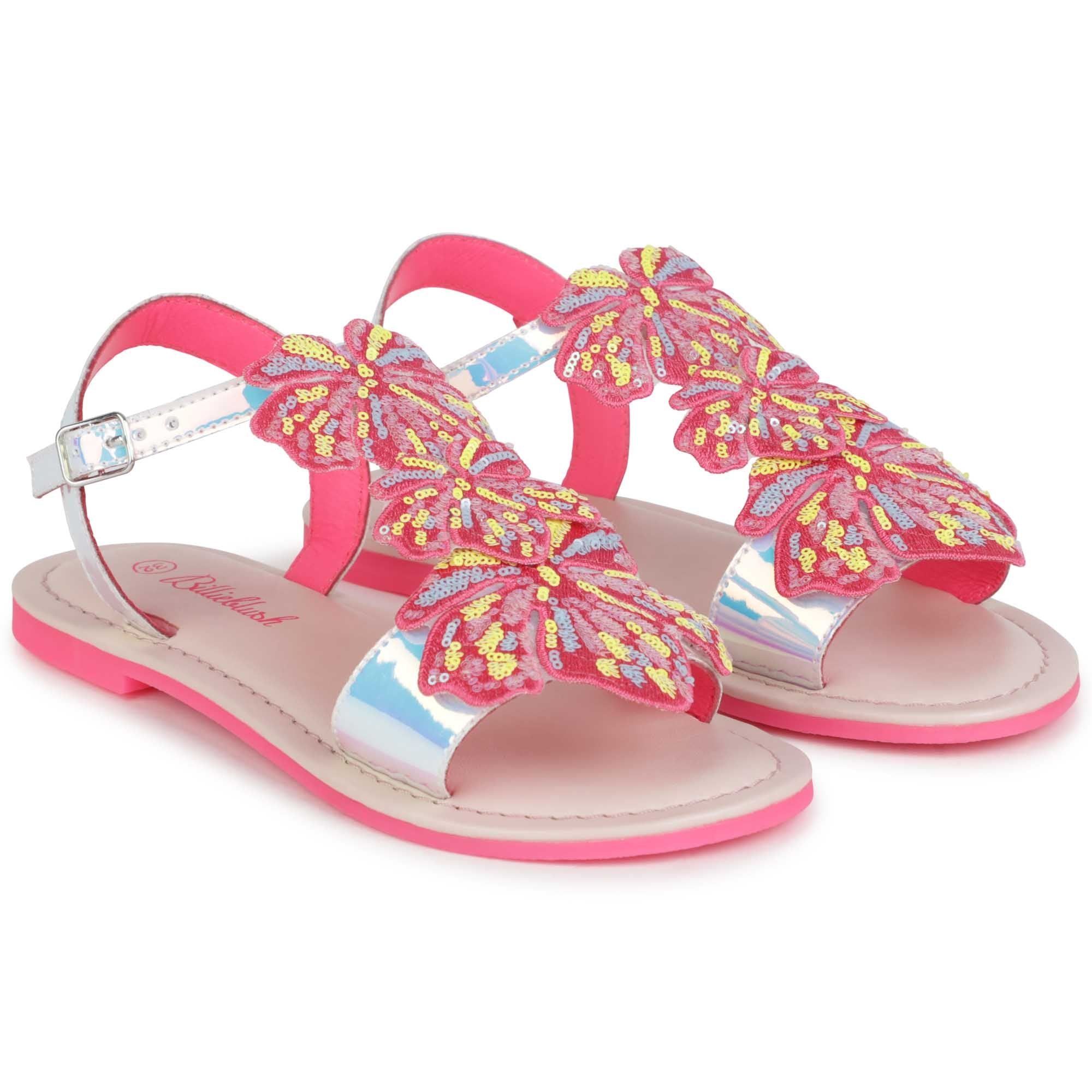 Girls Multicolor Sequin Sandals