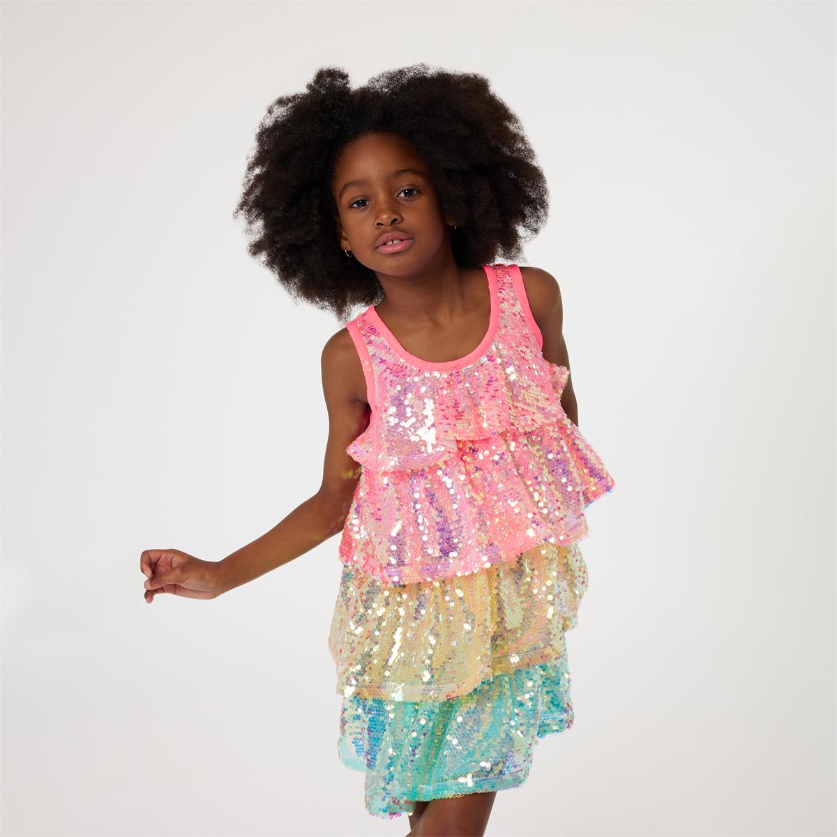 Girls Pink Sequin Dress