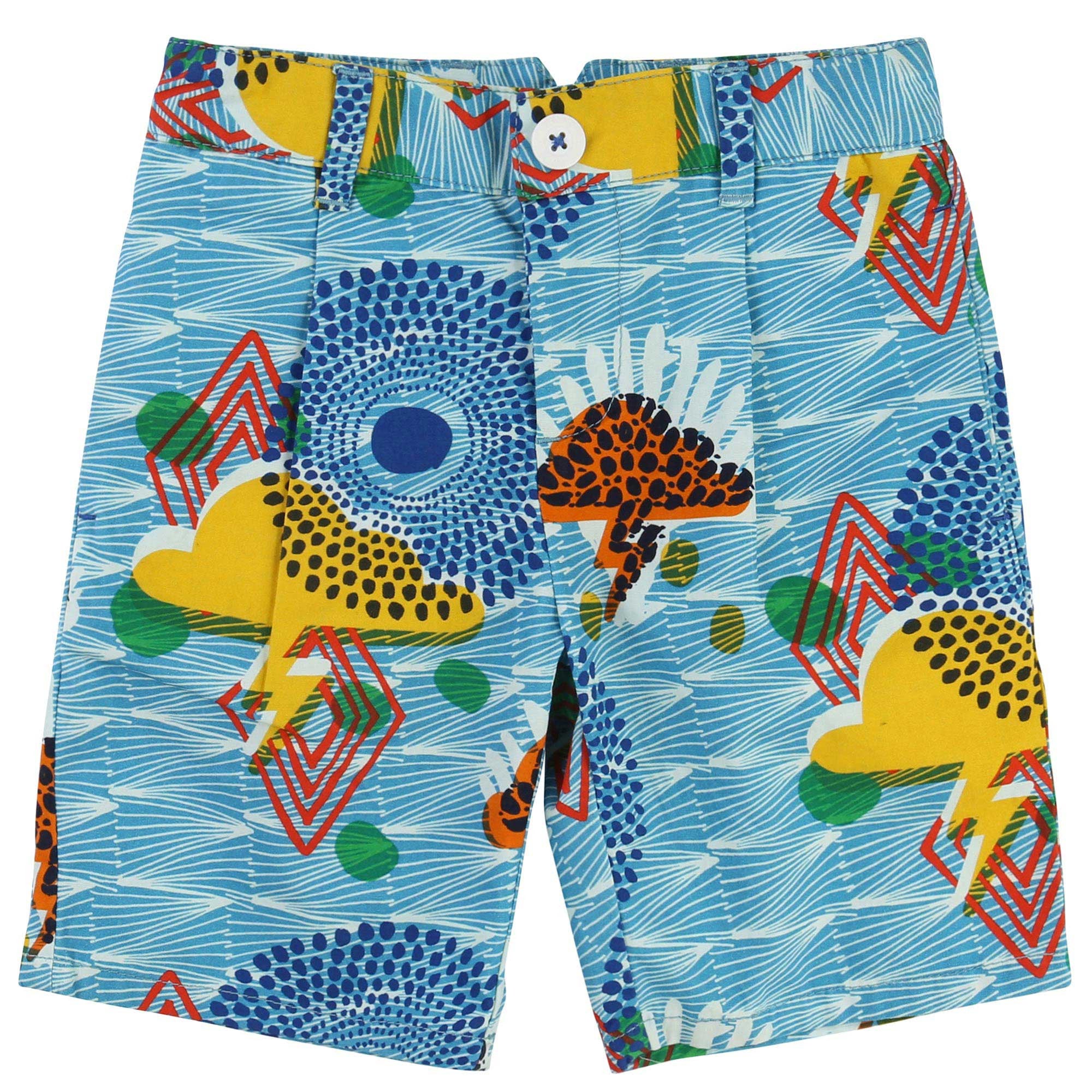 Boys Blue Patterned Shorts