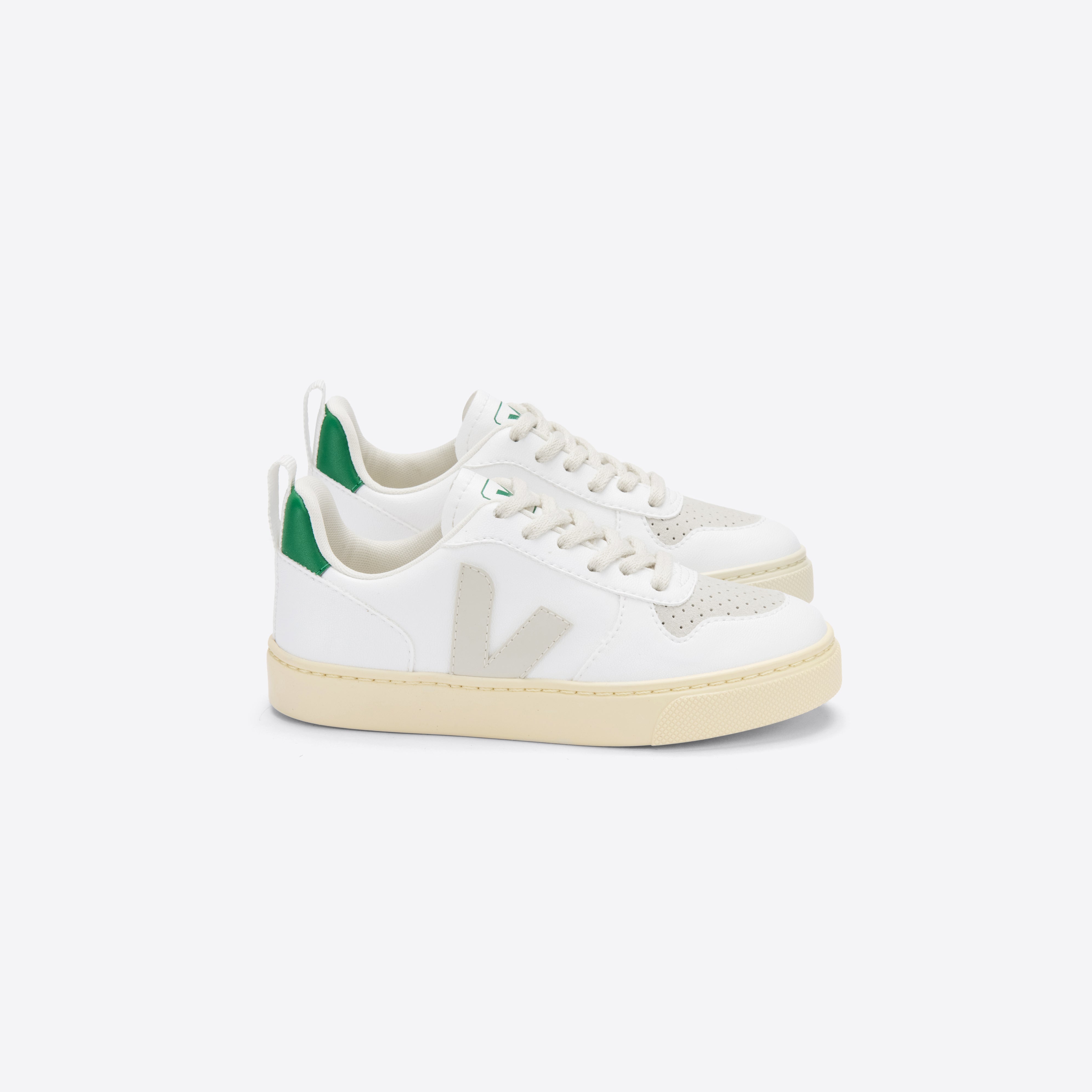 Boys & Girls White "V-10 LACES" Shoes