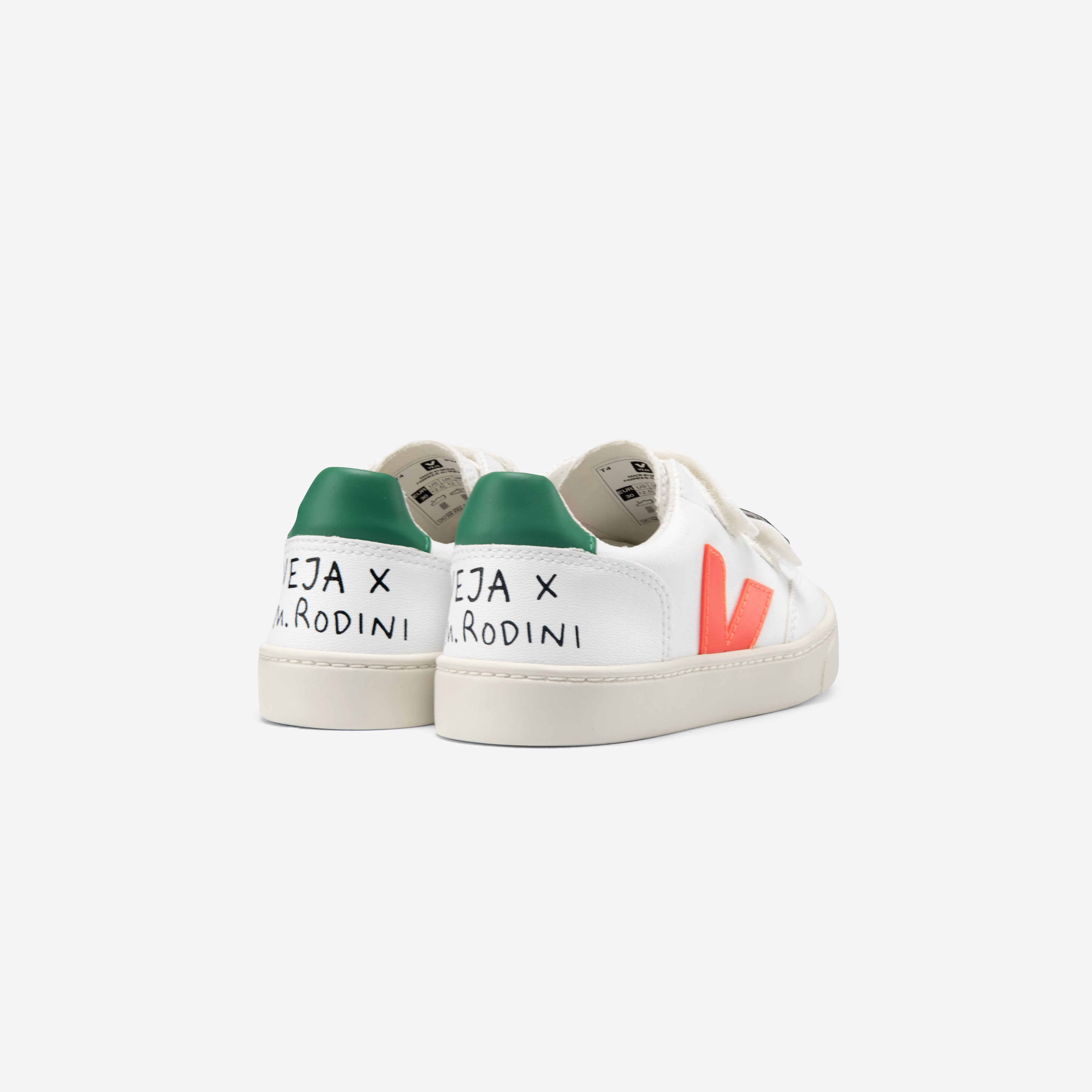 Chaussures à scratch blanches "SMALL V-12" pour garçons et filles