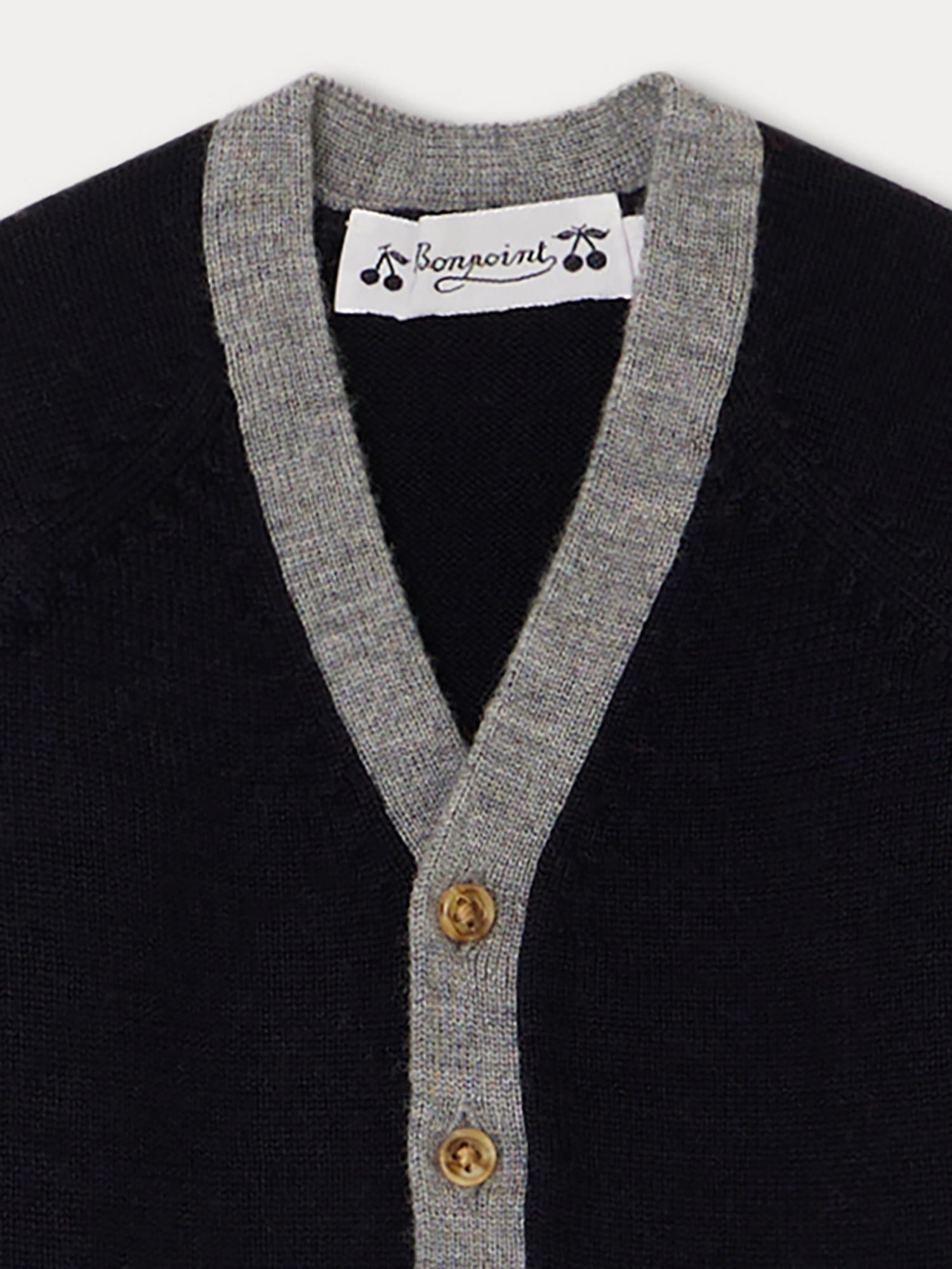 Baby Boys Navy Wool Cardigan