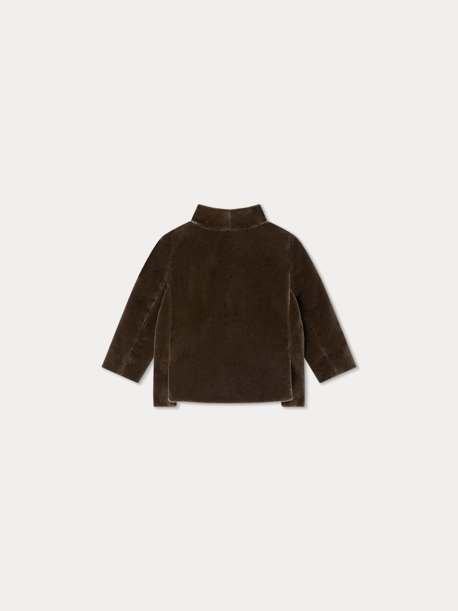 Baby Boys Taupe Velvet Coat