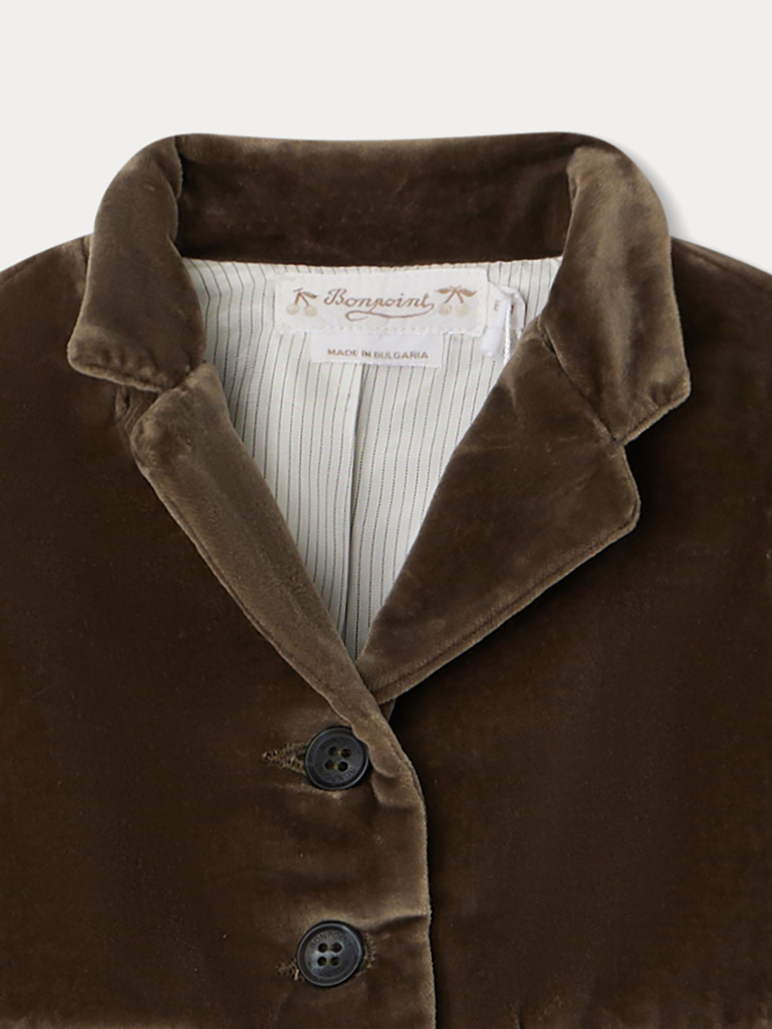 Baby Boys Taupe Velvet Coat