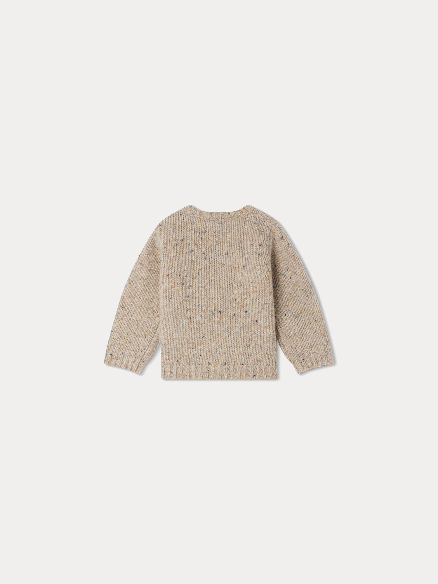 Baby Boys Beige Fox Wool Sweater