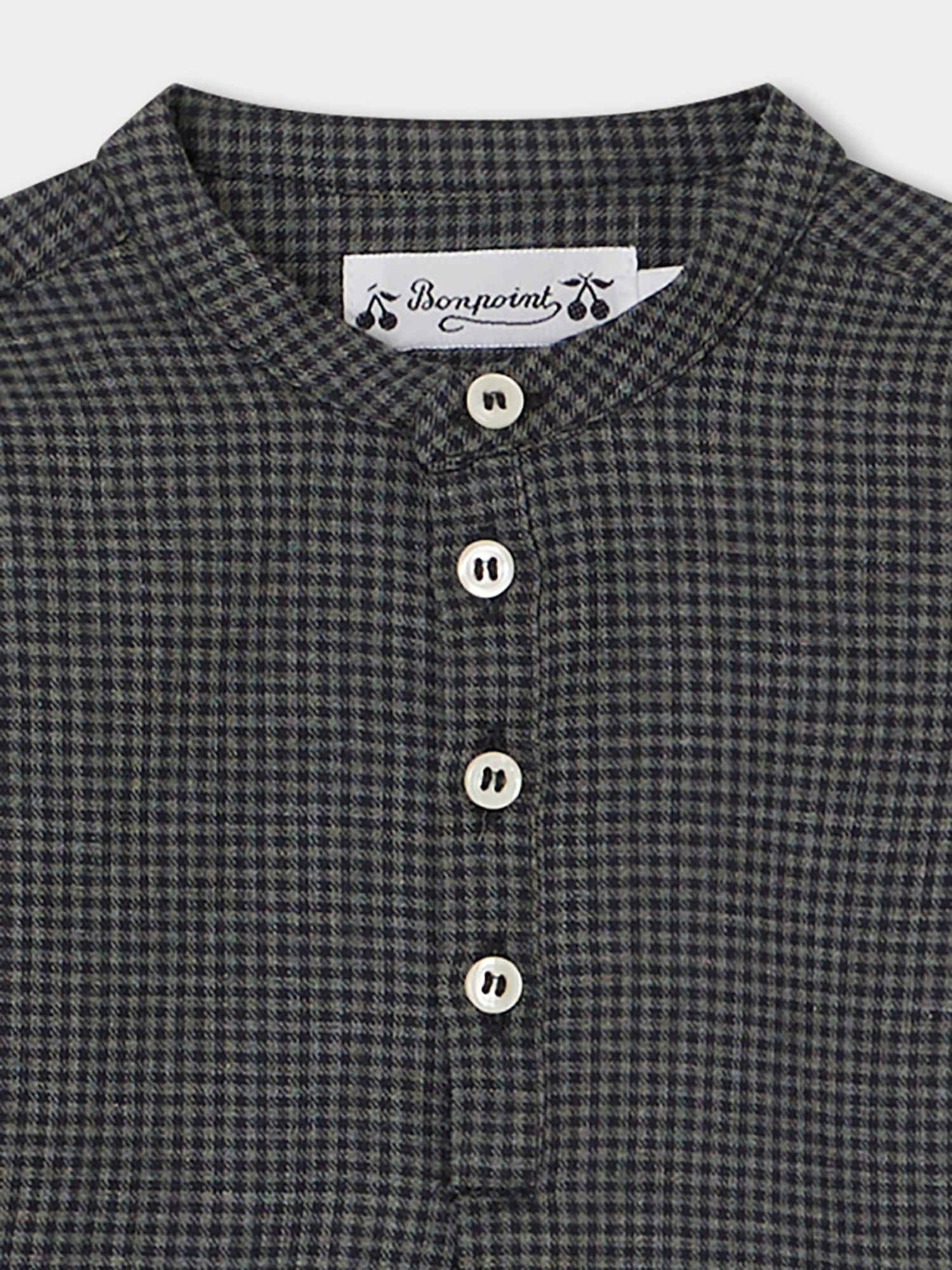 Baby Boys Black Check Cotton Shirt