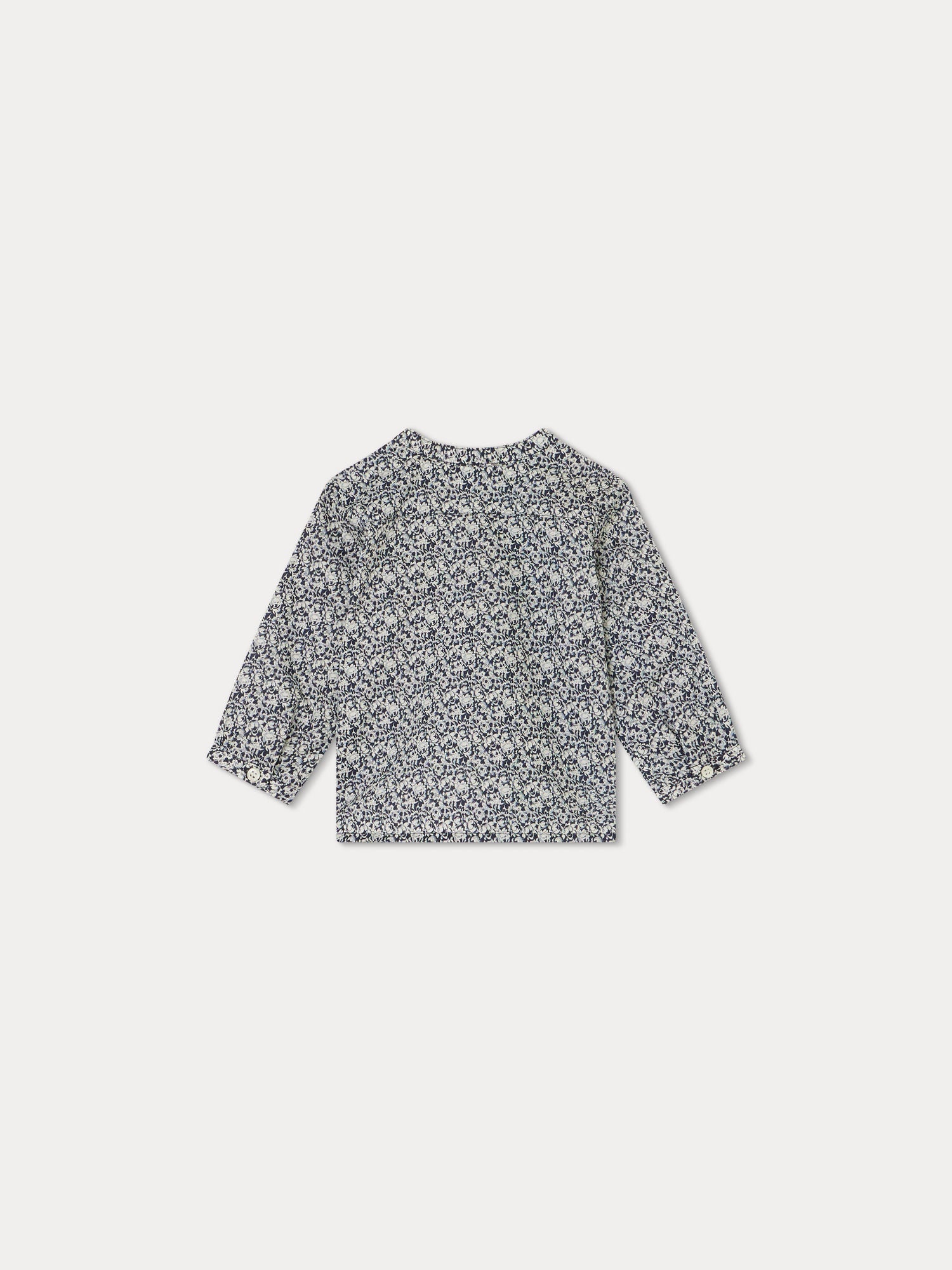 Baby Boys Navy Floral Cotton Shirt