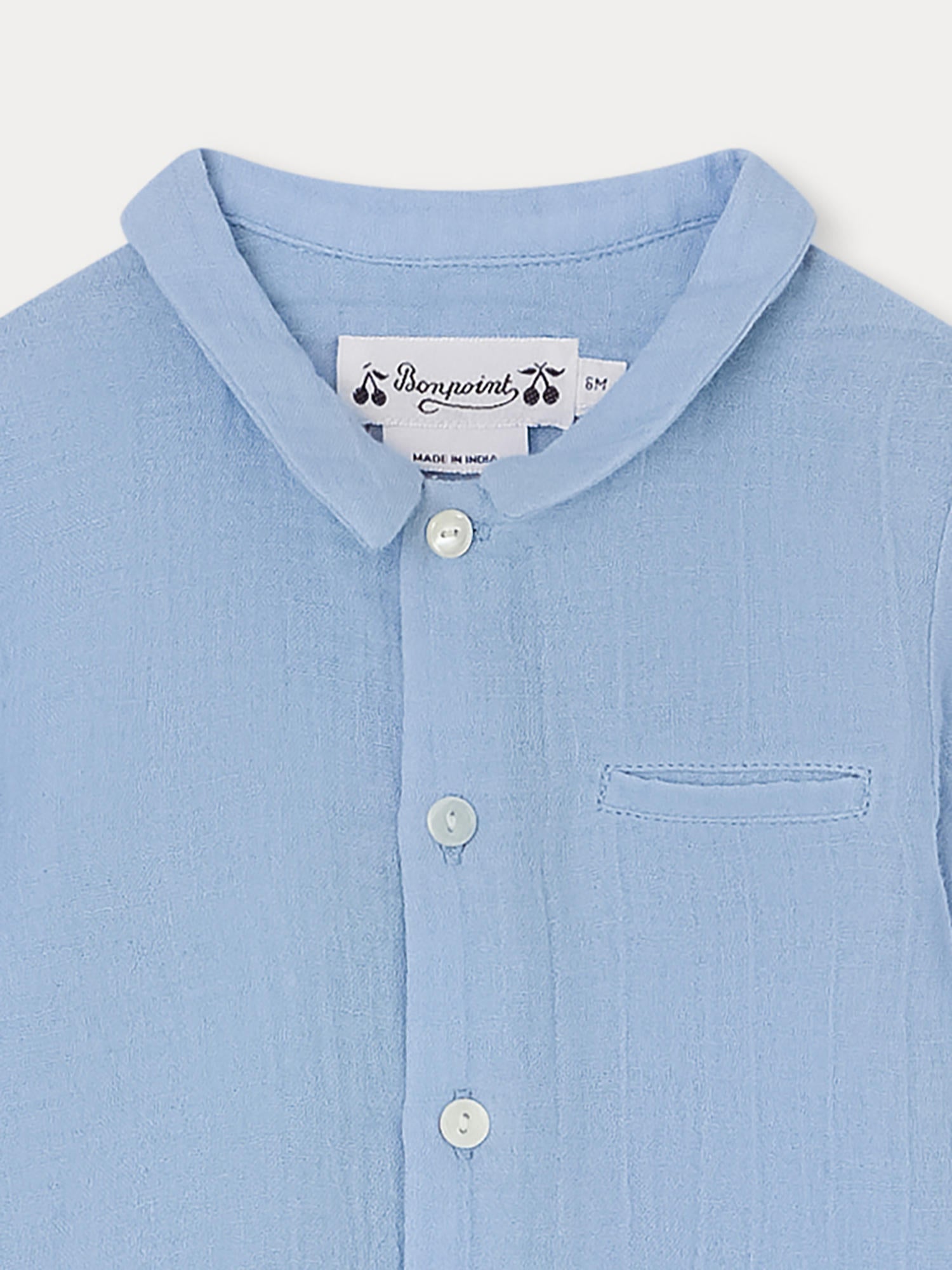 Baby Boys Blue Cotton Shirt