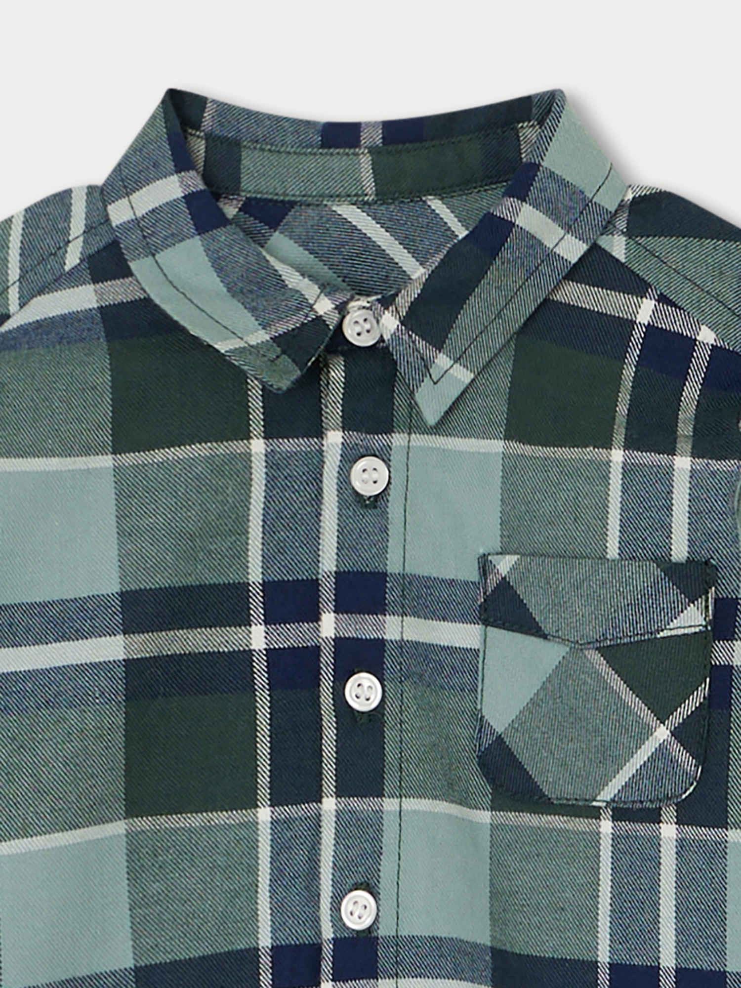Baby Boys Green Check Cotton Shirt