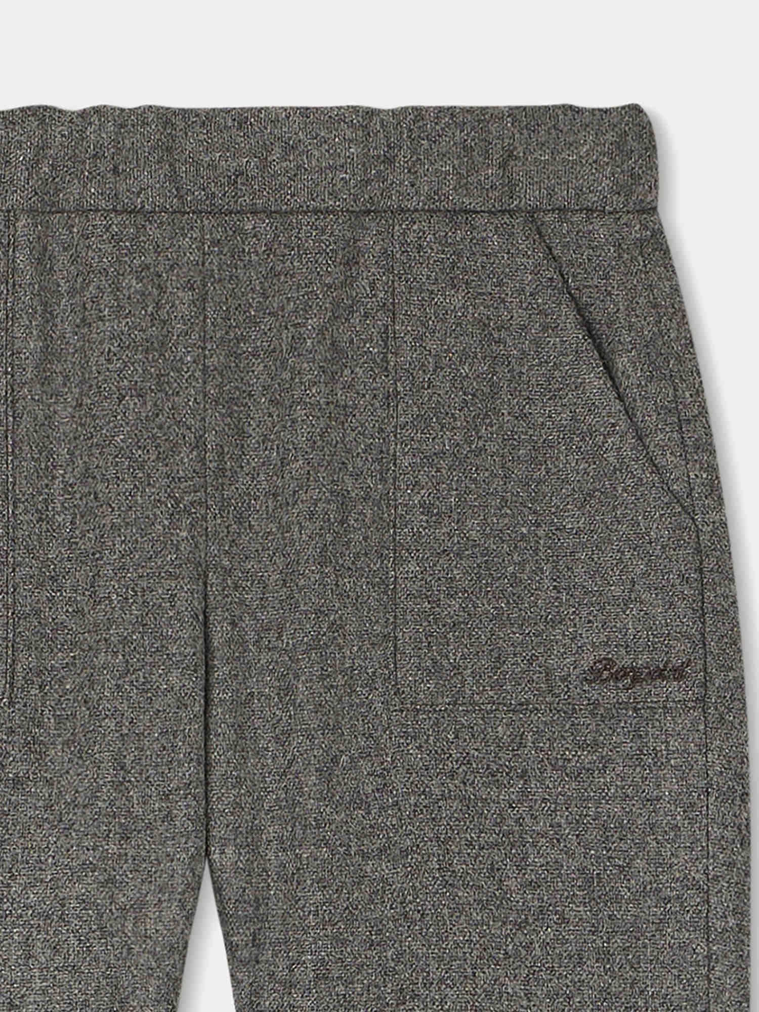 Baby Boys Grey Wool Trousers