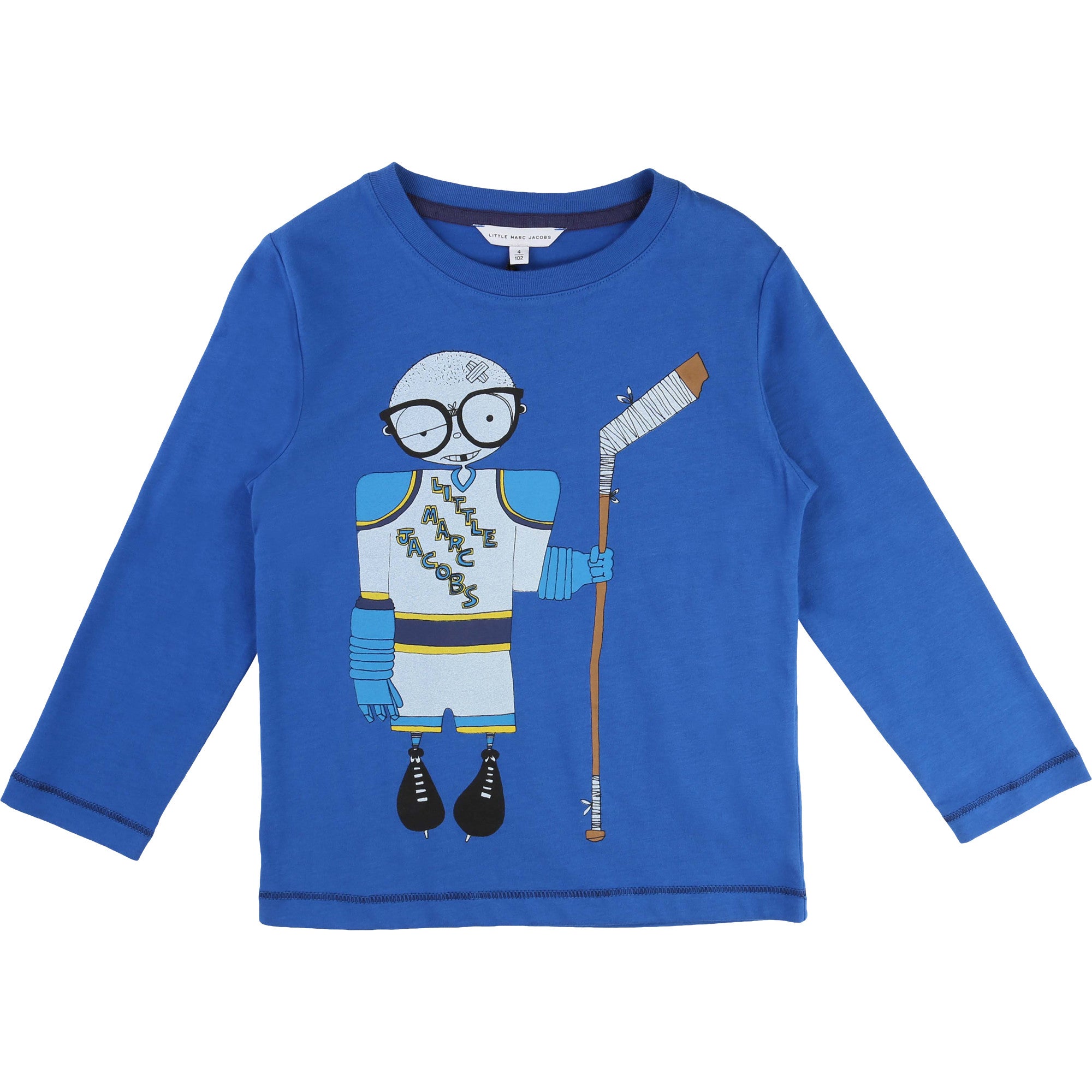 Boys Royal Blue Fancy Cartoon Printed Cotton T-Shirt