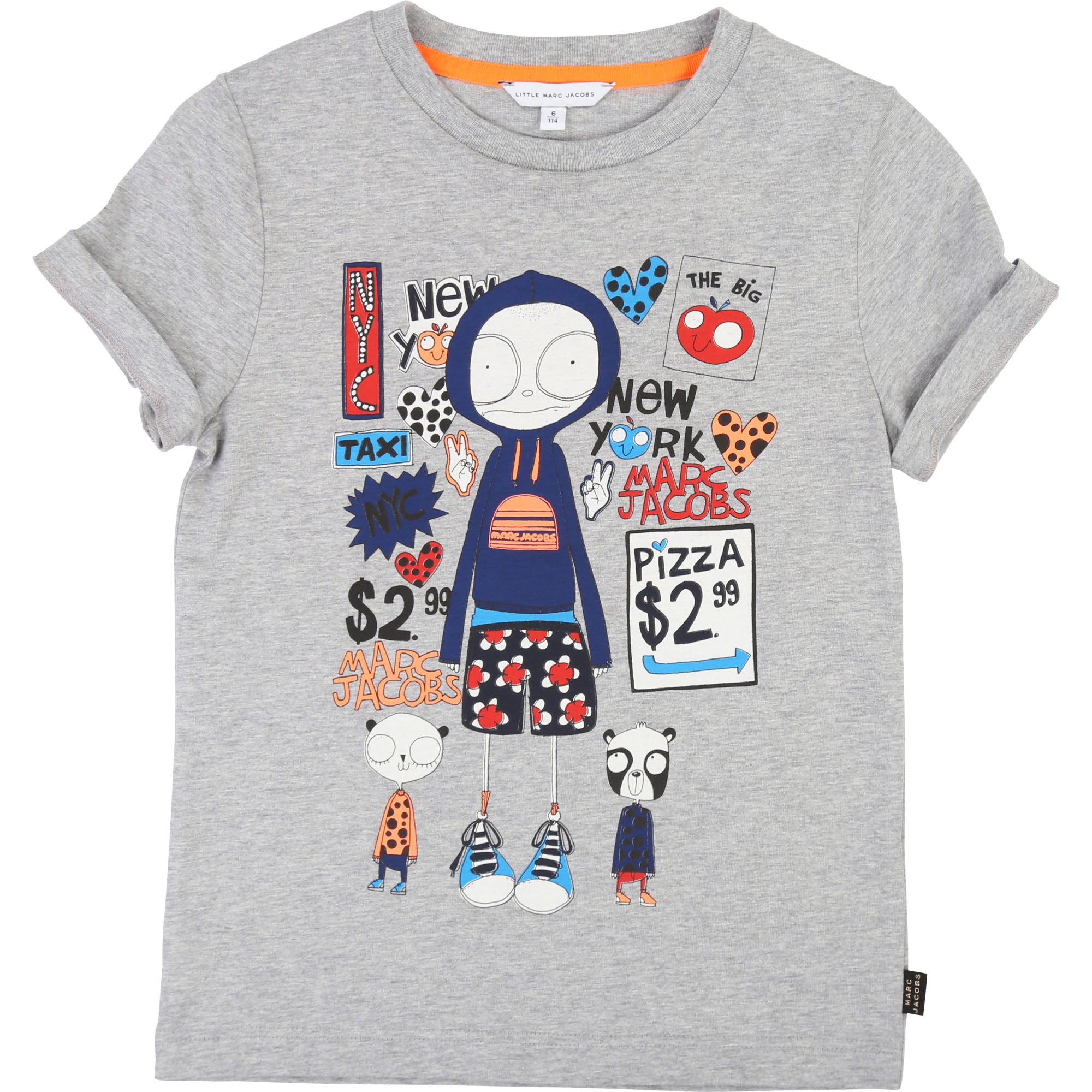 Boys Grey Printed Cotton T-shirt