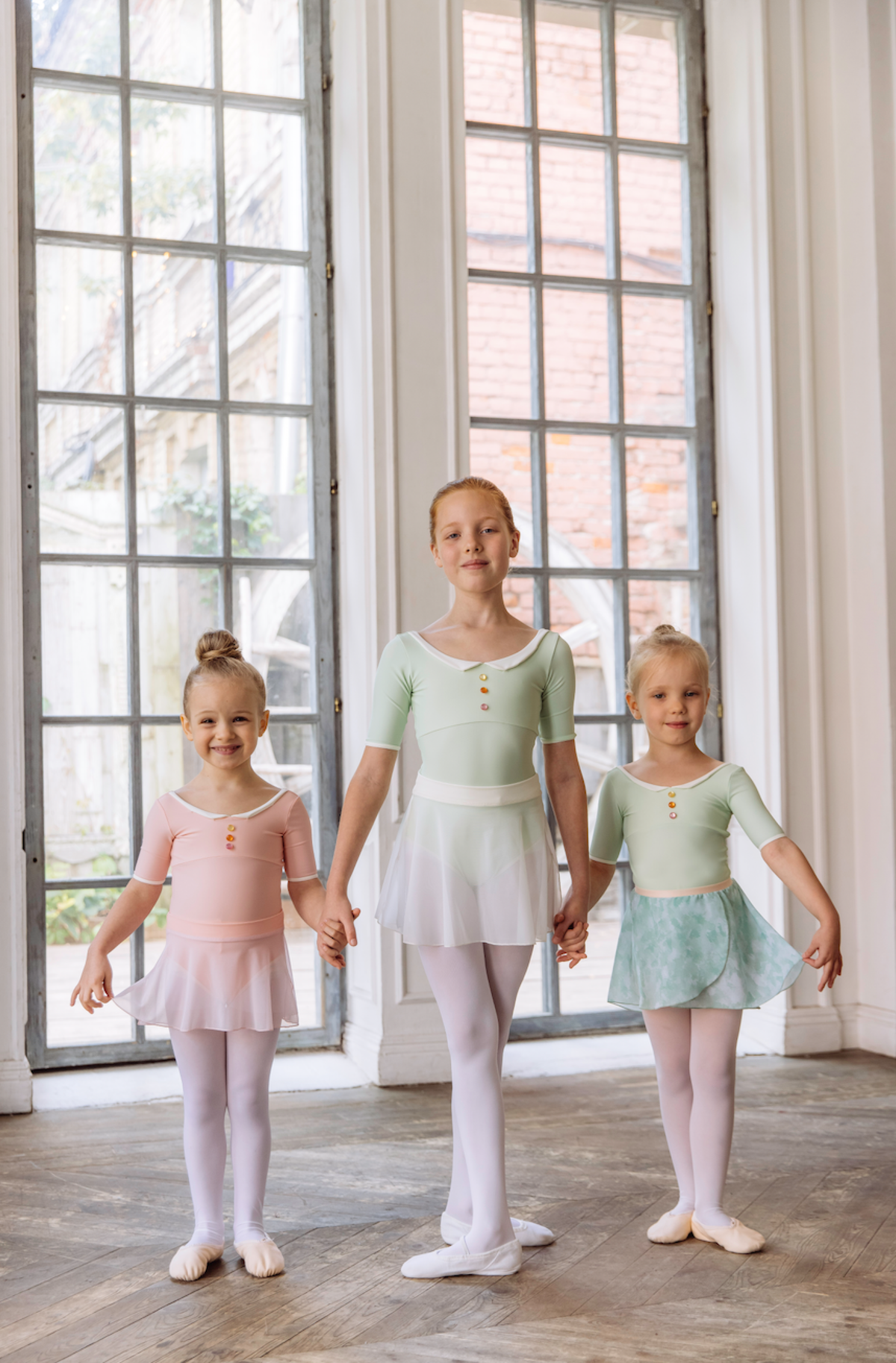Combinaisons de ballet vertes pour filles