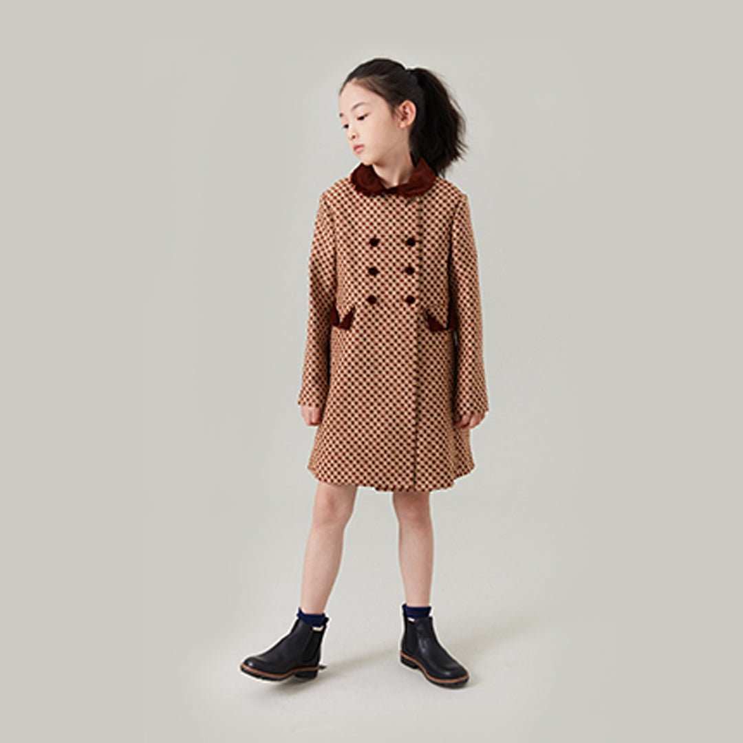 Manteau GG marron pour fille