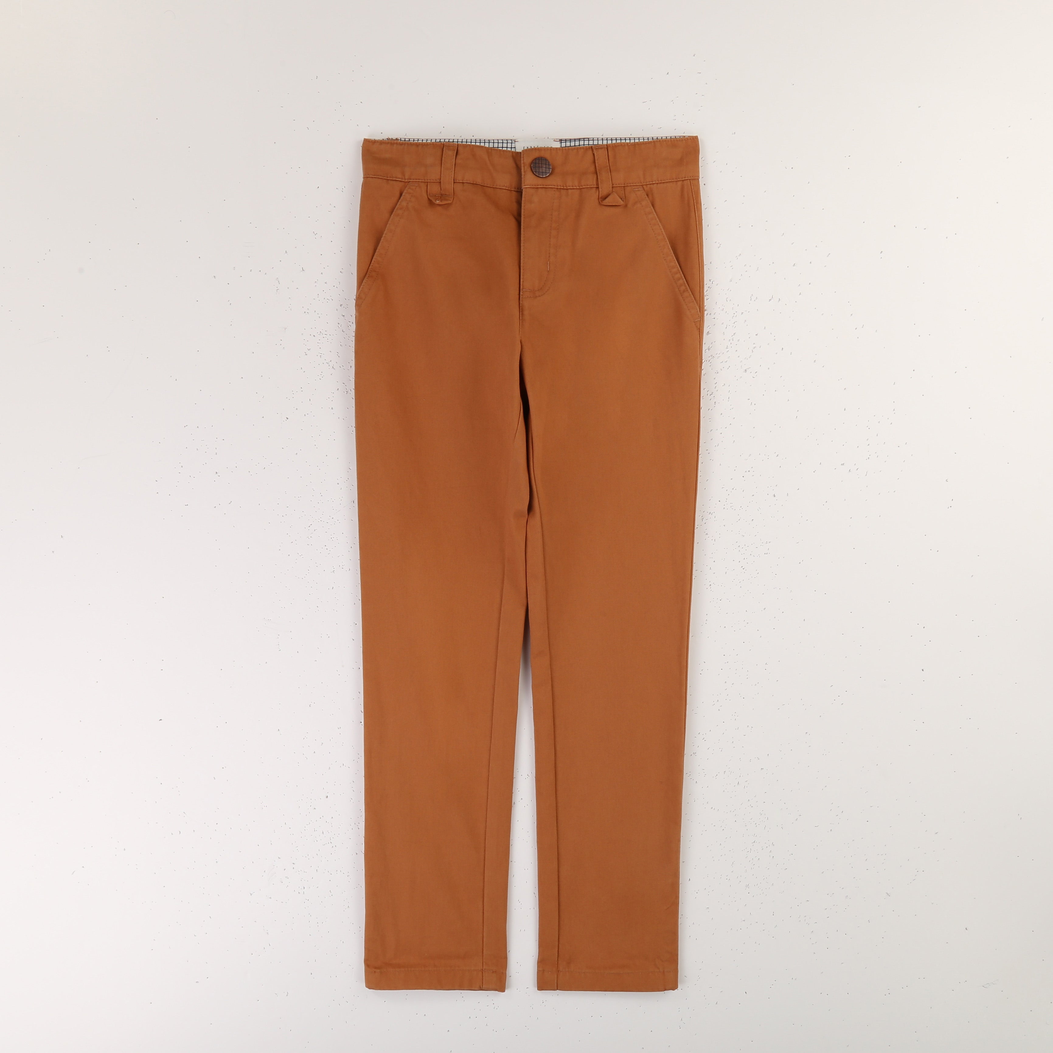 Boys Dark Yellow Cotton Trousers