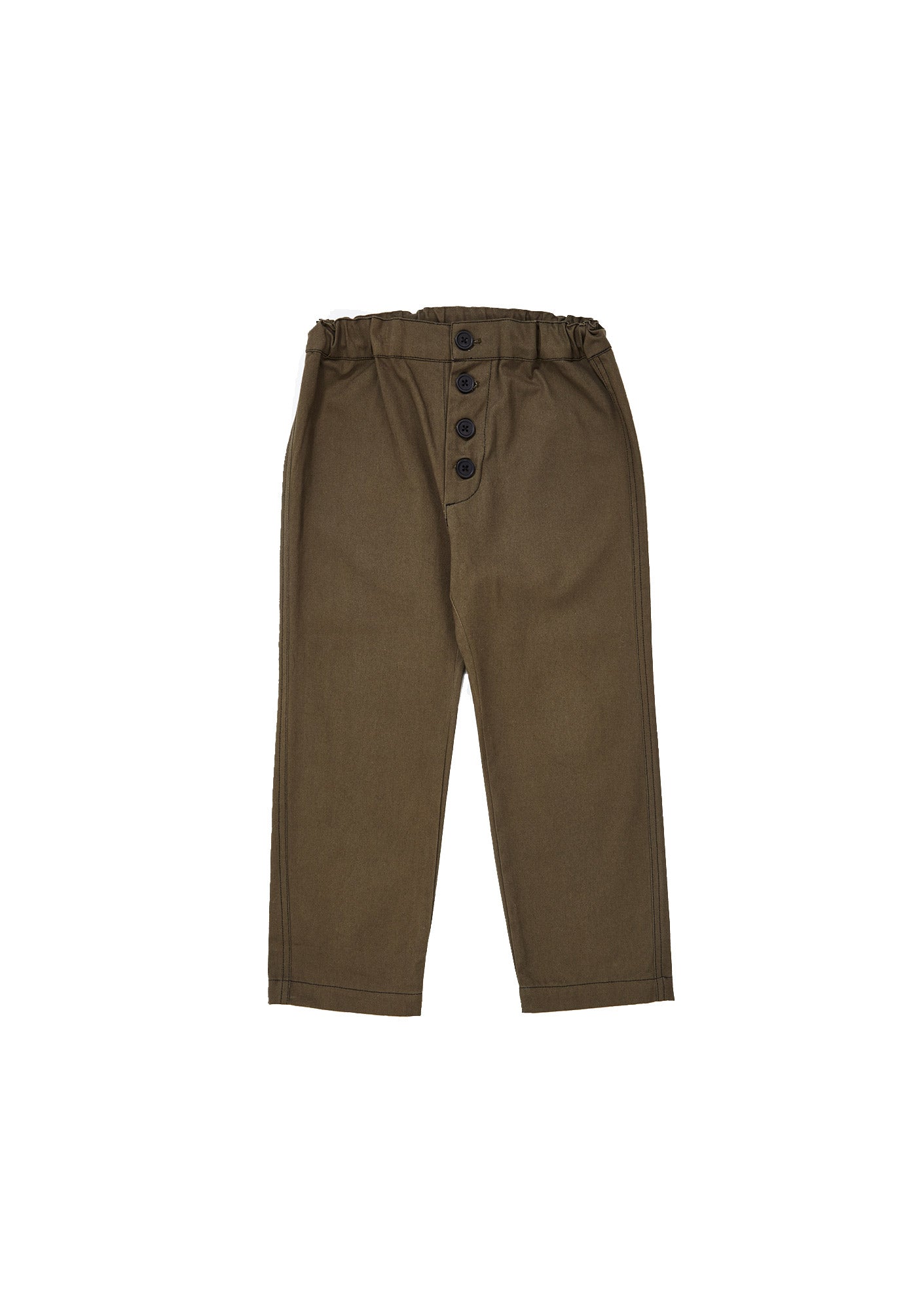 Boys & Girls Dark Green Cotton Trousers