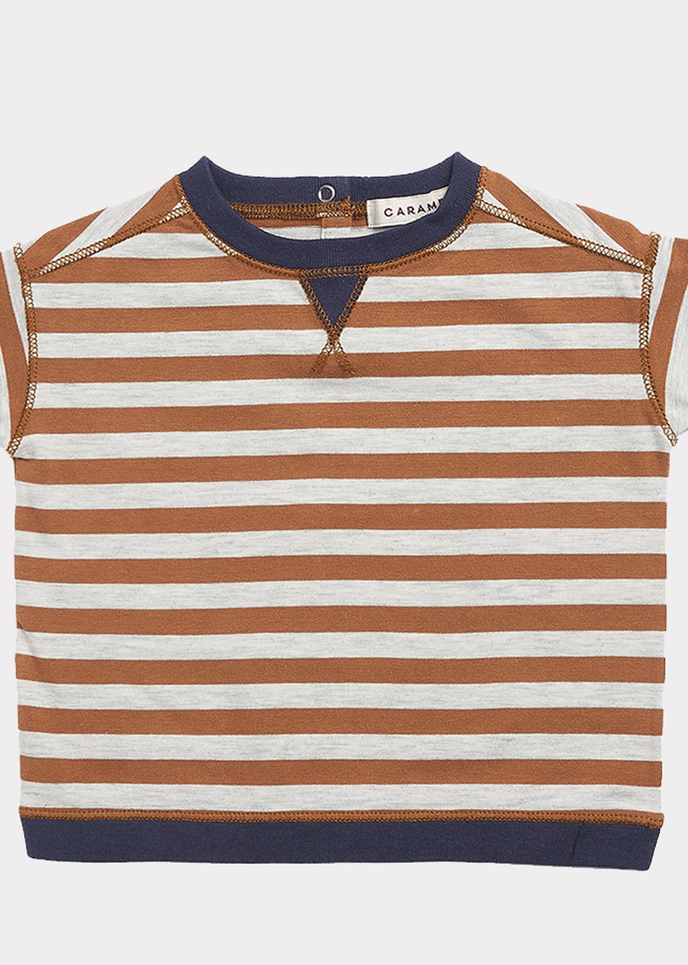 T-shirt bébé garçon en coton rayé marron