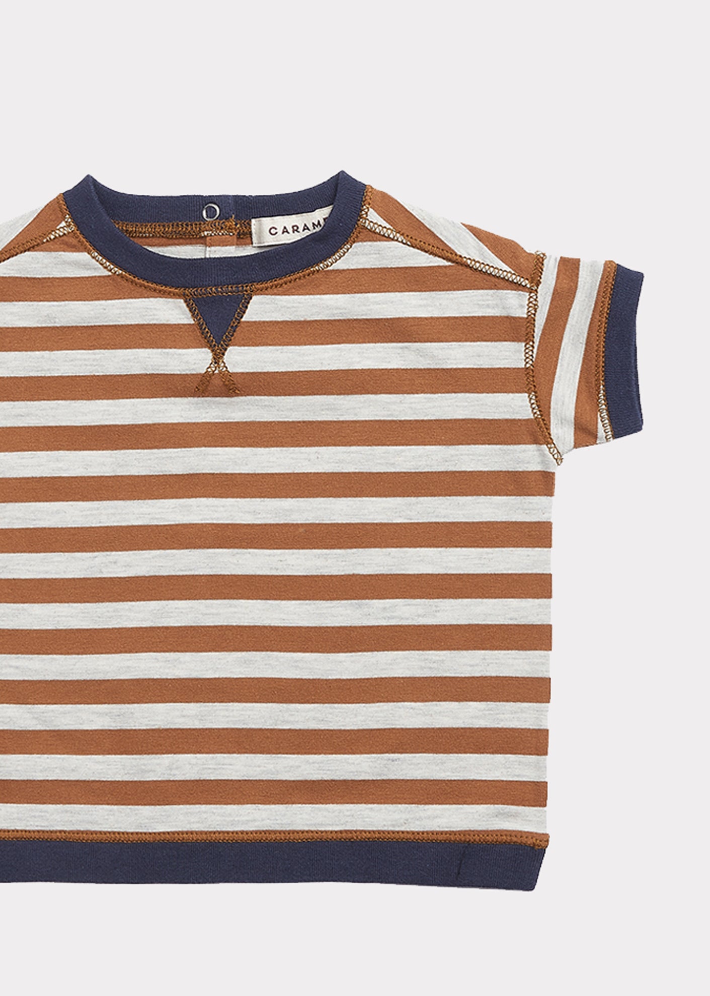 T-shirt bébé garçon en coton rayé marron