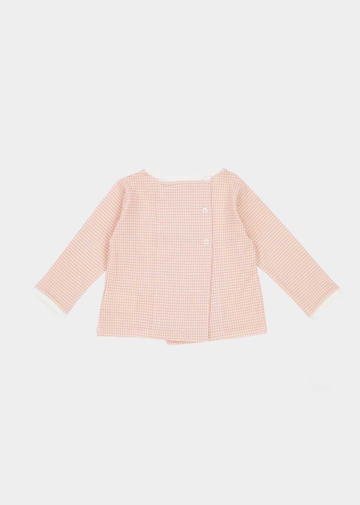 Ensemble en coton à carreaux roses pour bébés filles