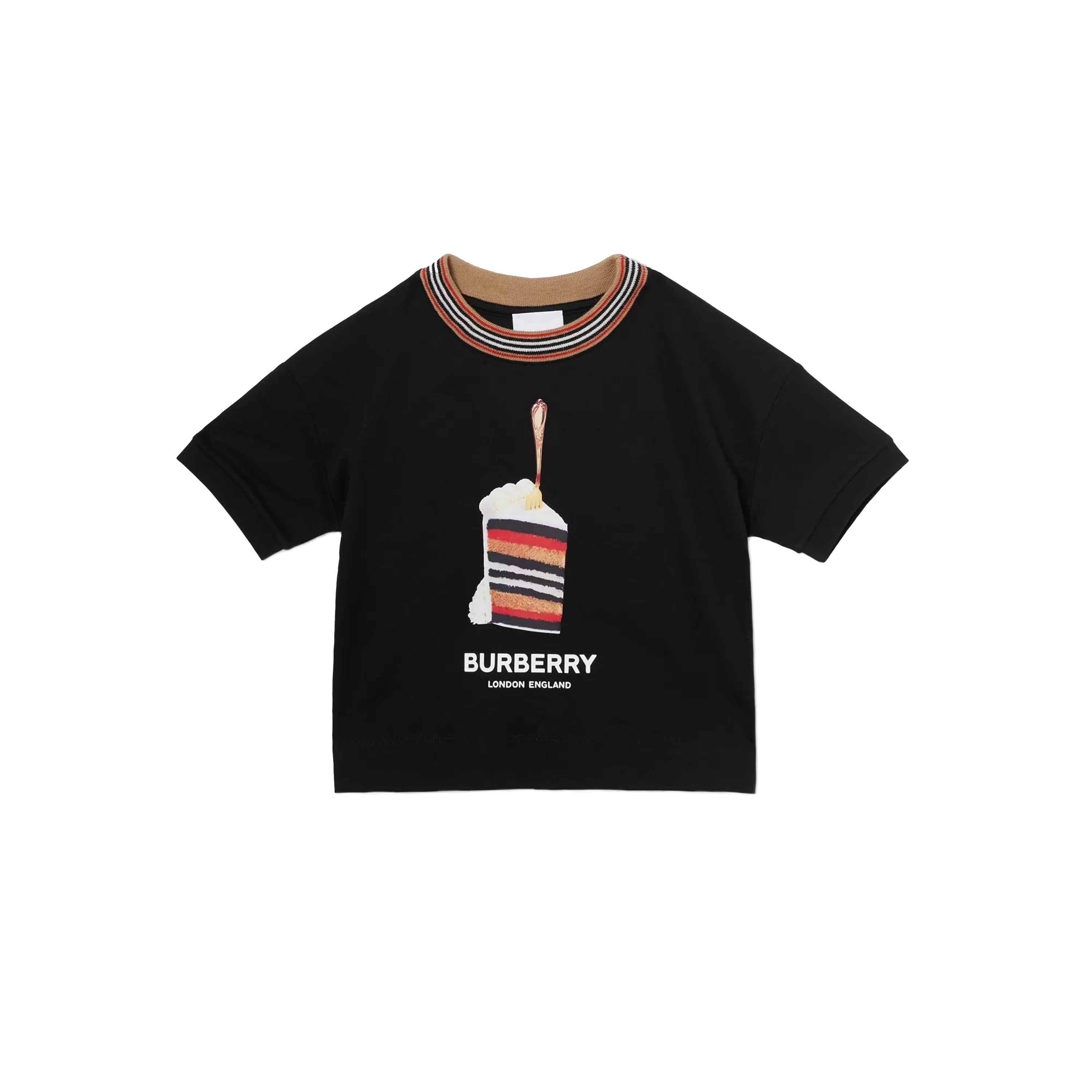 T-shirt noir en coton imprimé pour fille