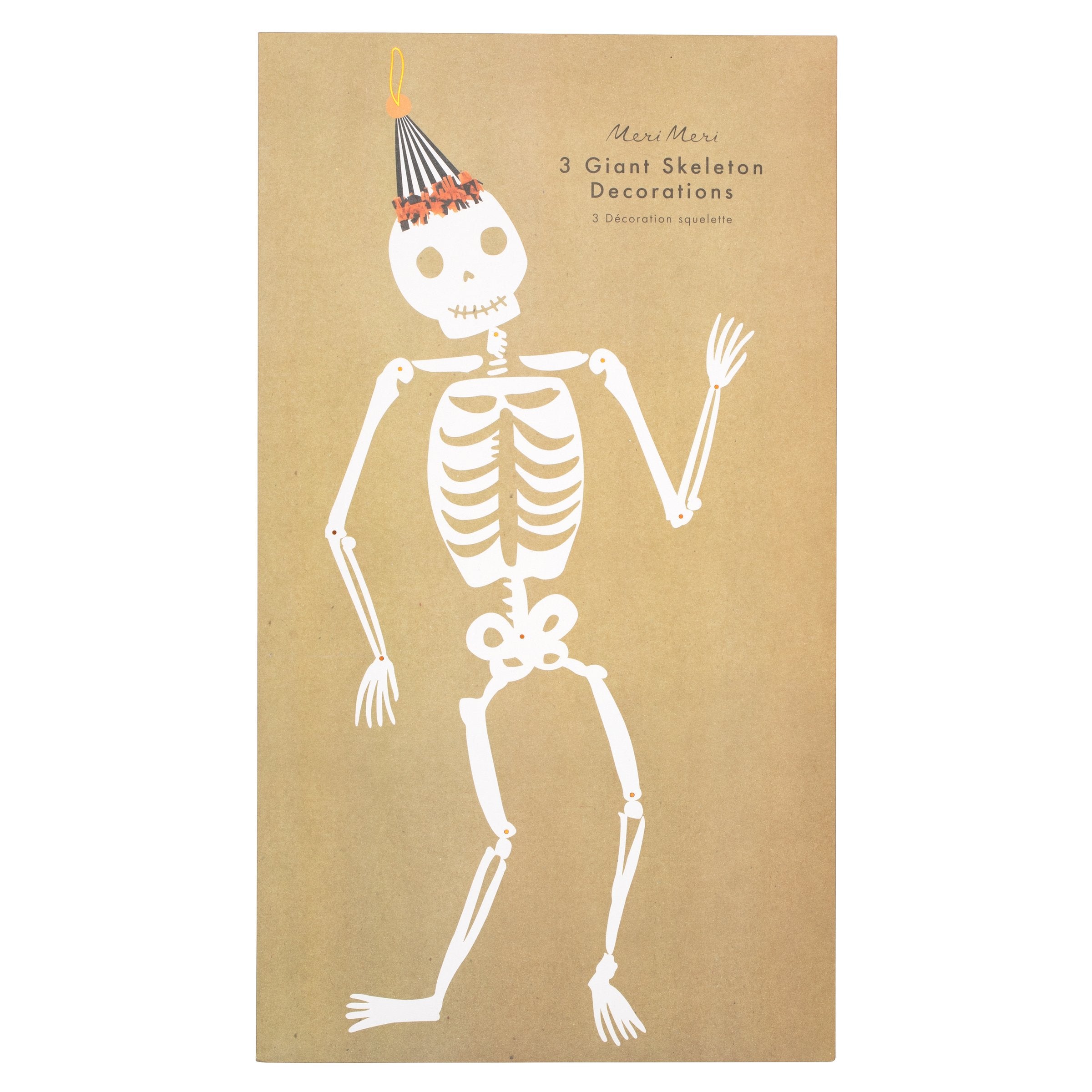 Vintage Giant Halloween Jointed Skeletons (3 Pack)