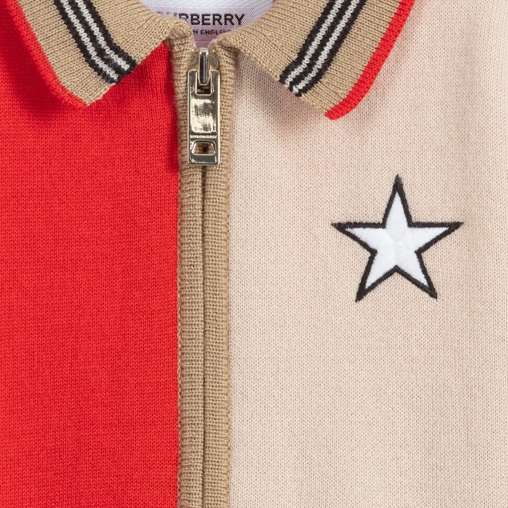Cardigan en laine beige Archive pour garçons