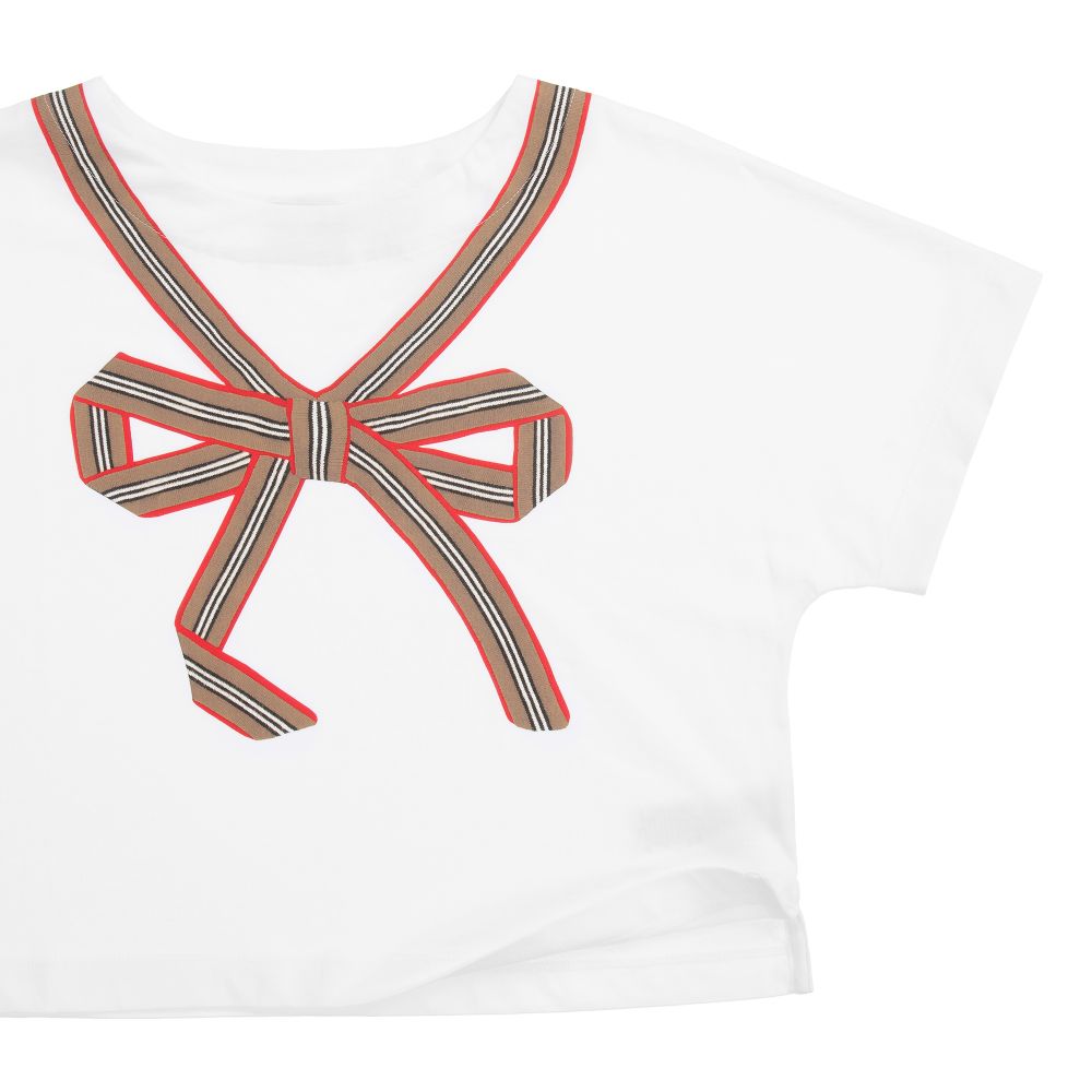 T-shirt blanc en coton pour fille