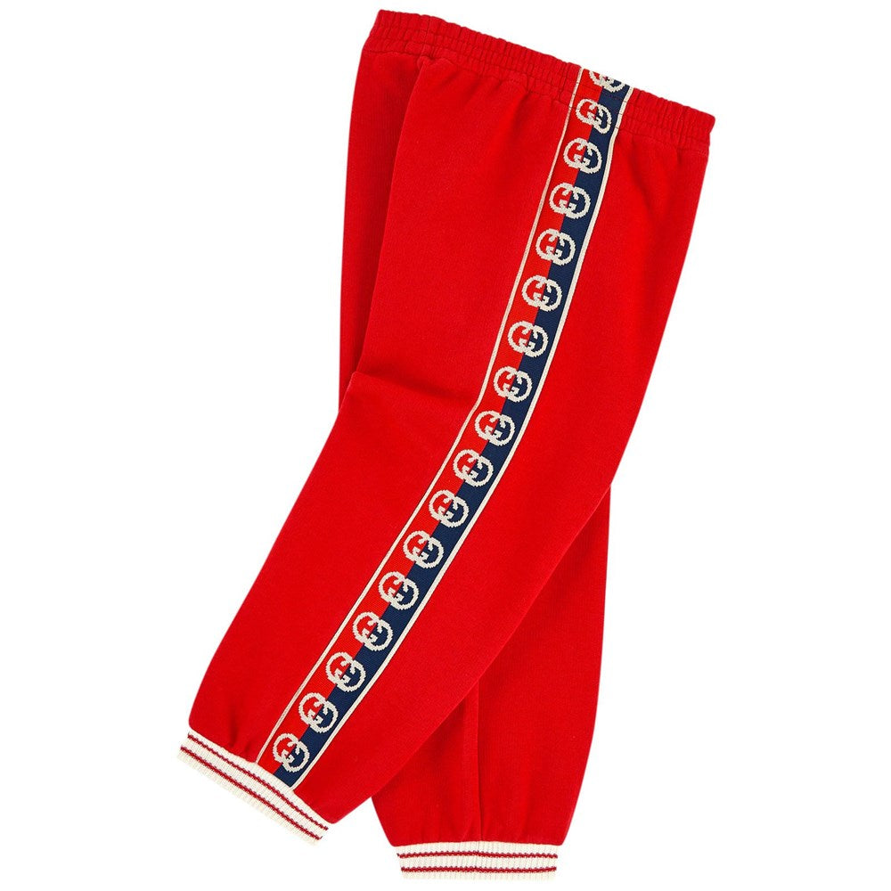 Pantalon GG en coton rouge pour garçons et filles