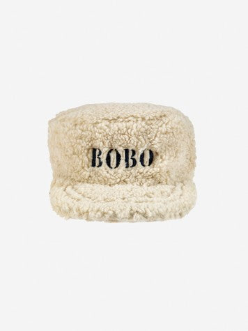 Boys & Girls White sheepskin cap