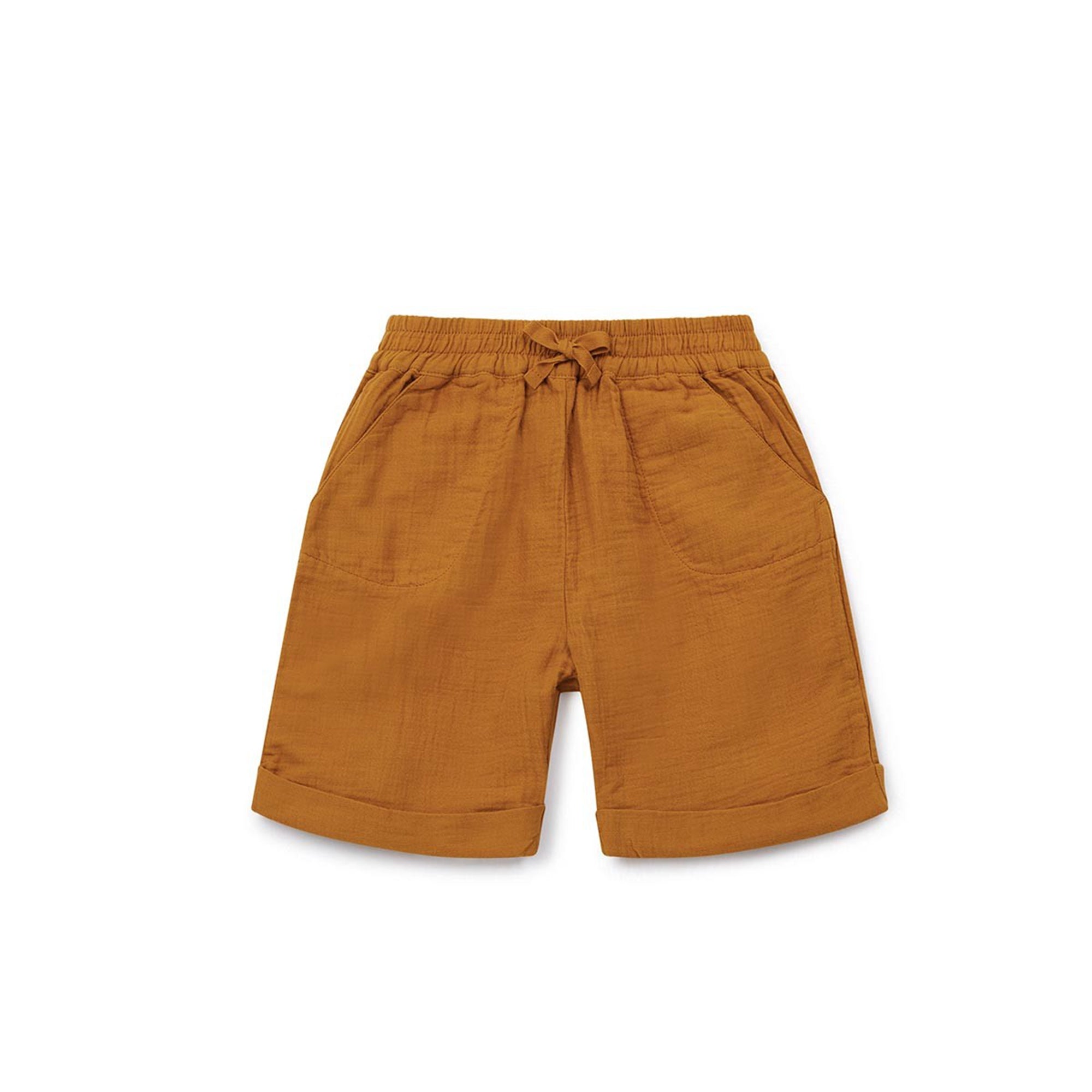 Boys Mustard Cotton Shorts
