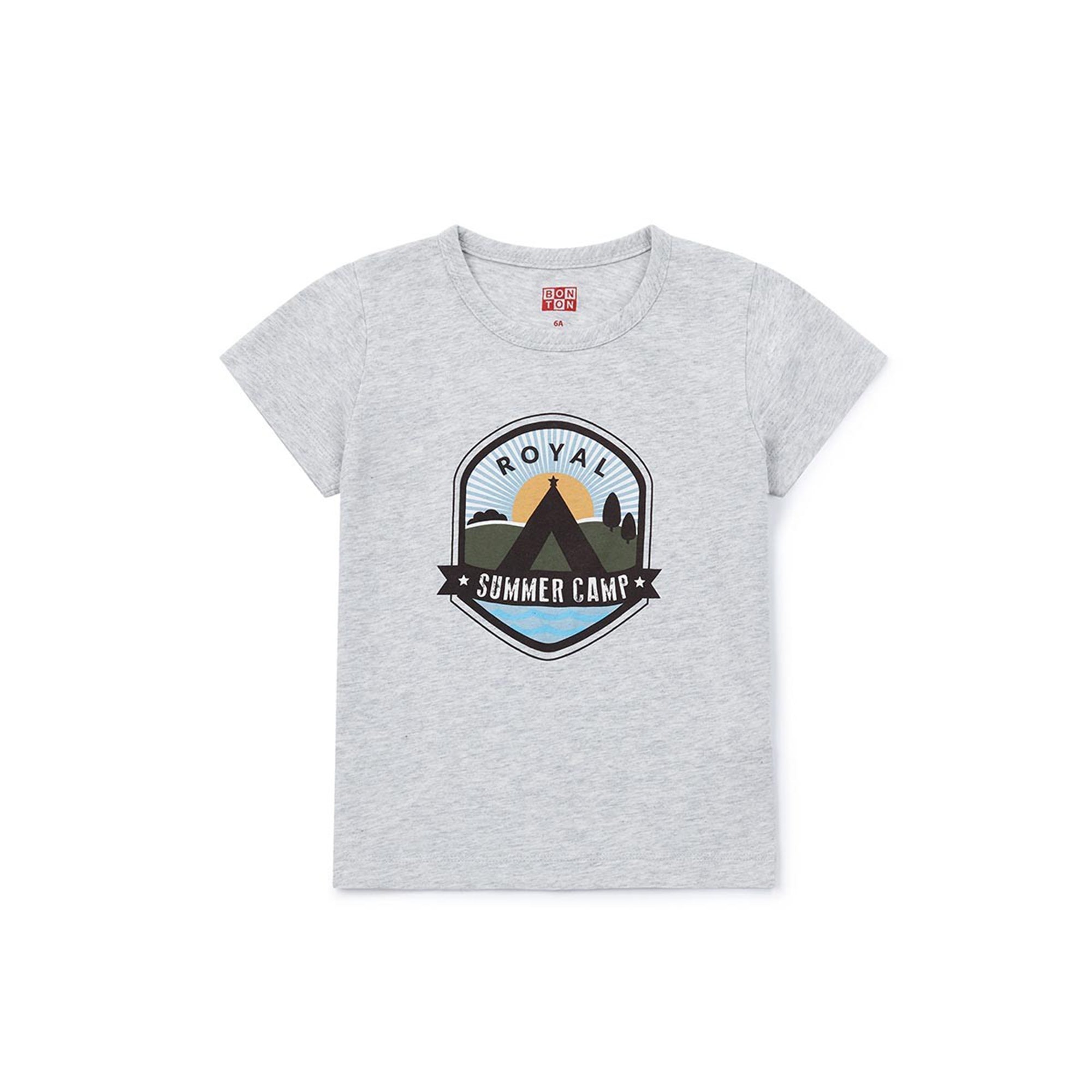 Boys Grey Cotton T-shirt
