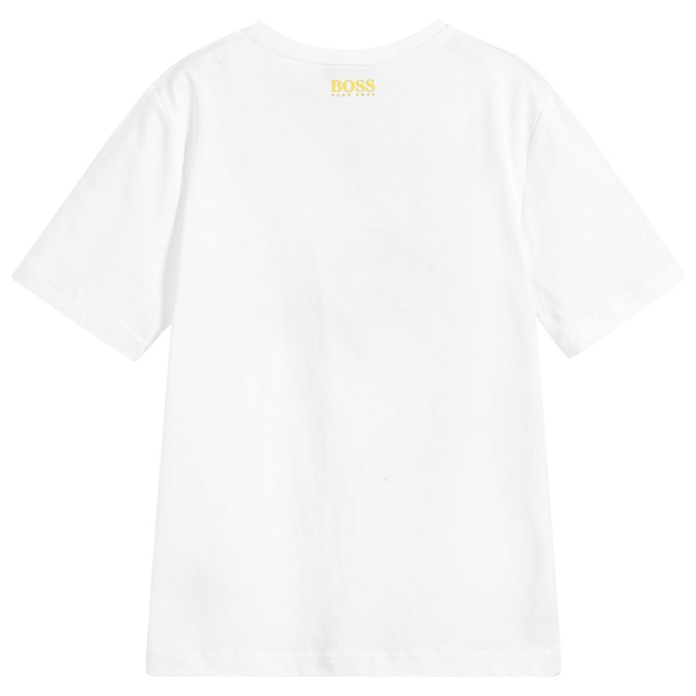 Boys White Cotton T-shirt