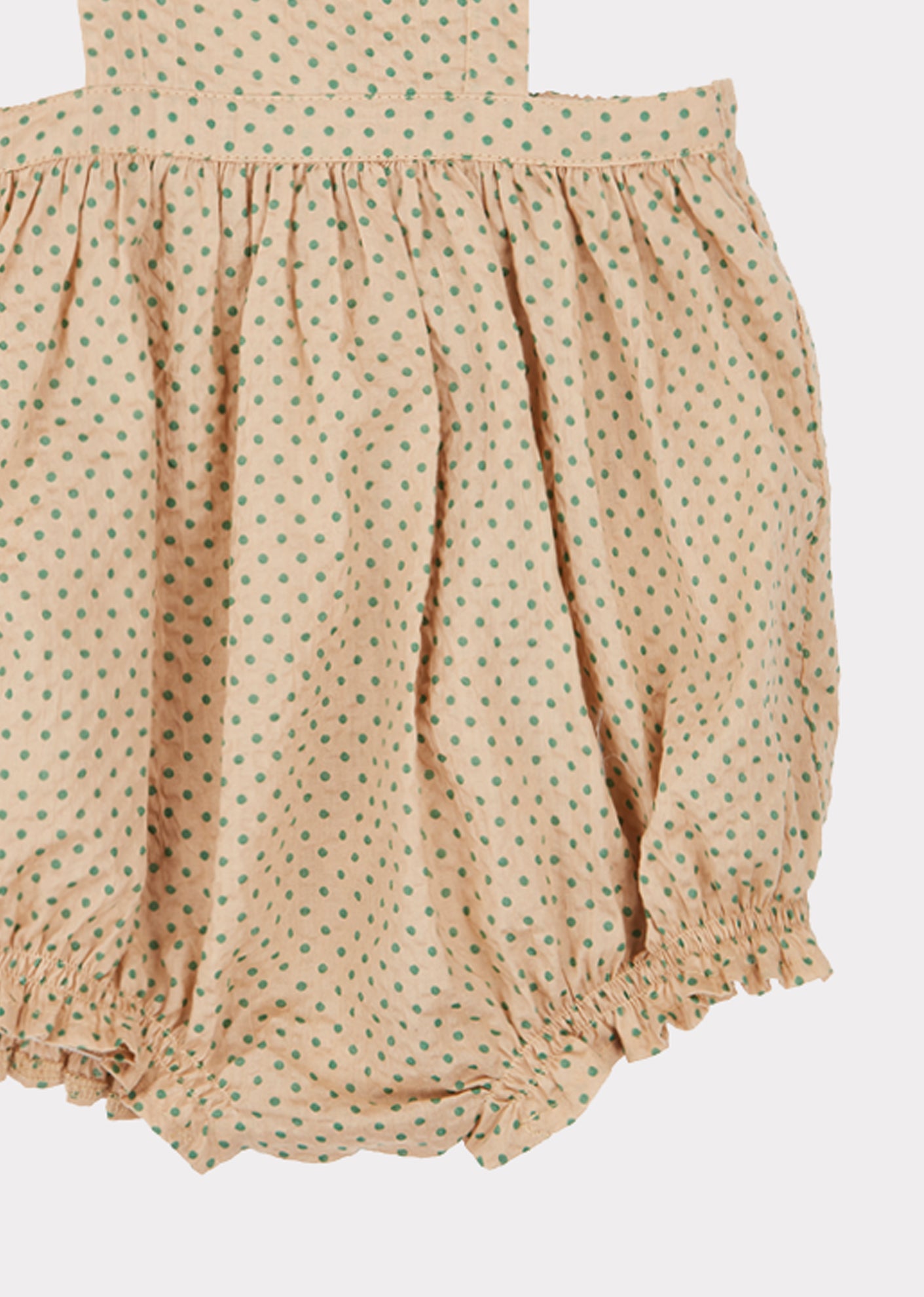 Short en coton à pois kaki et vert pour bébés filles