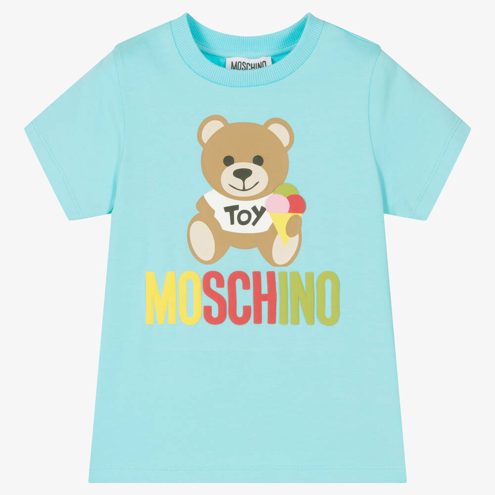 Boys & Girls Blue Logo Cotton T-Shirt