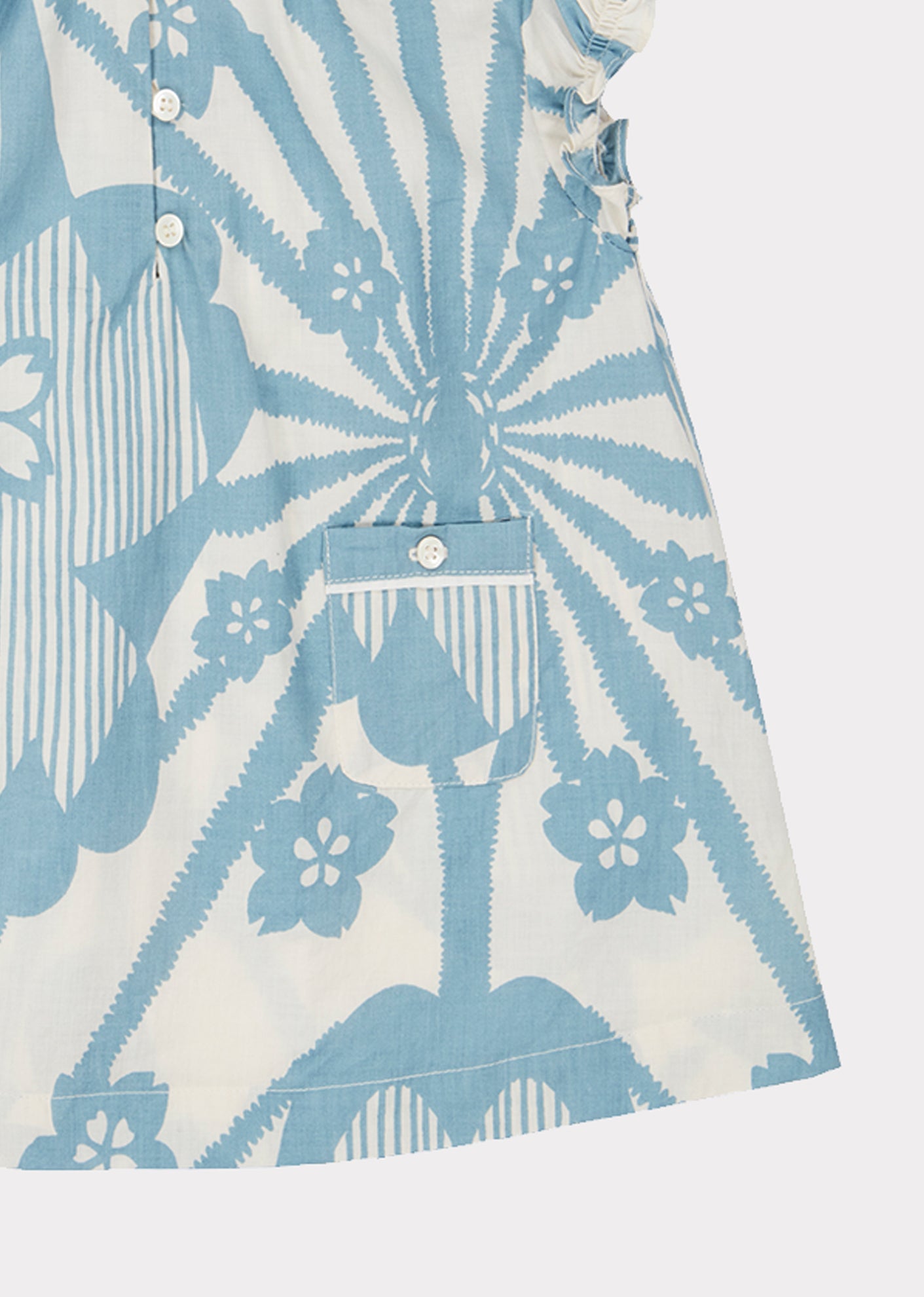 Robe en coton imprimé fleurs bleues pour petites filles
