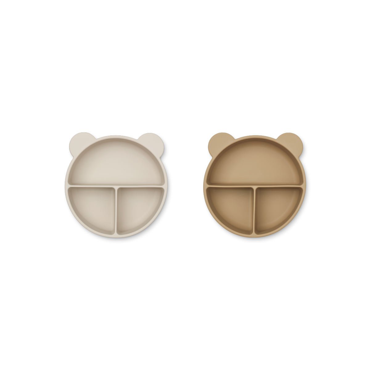 Boys & Girls Beige Bear Silicone Plates(2 Pack)