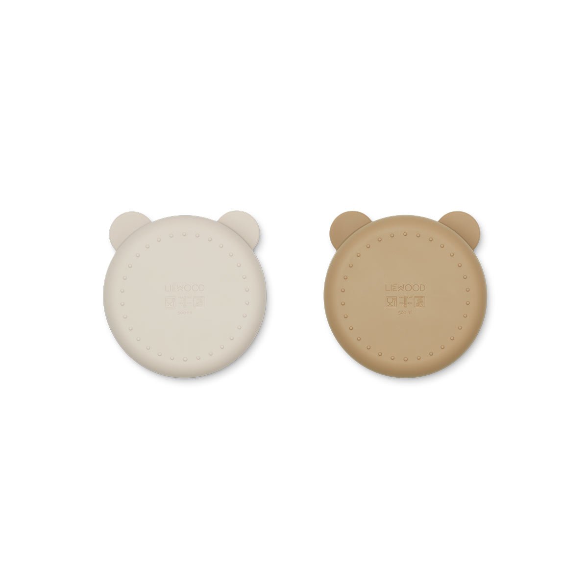 Boys & Girls Beige Bear Silicone Plates(2 Pack)