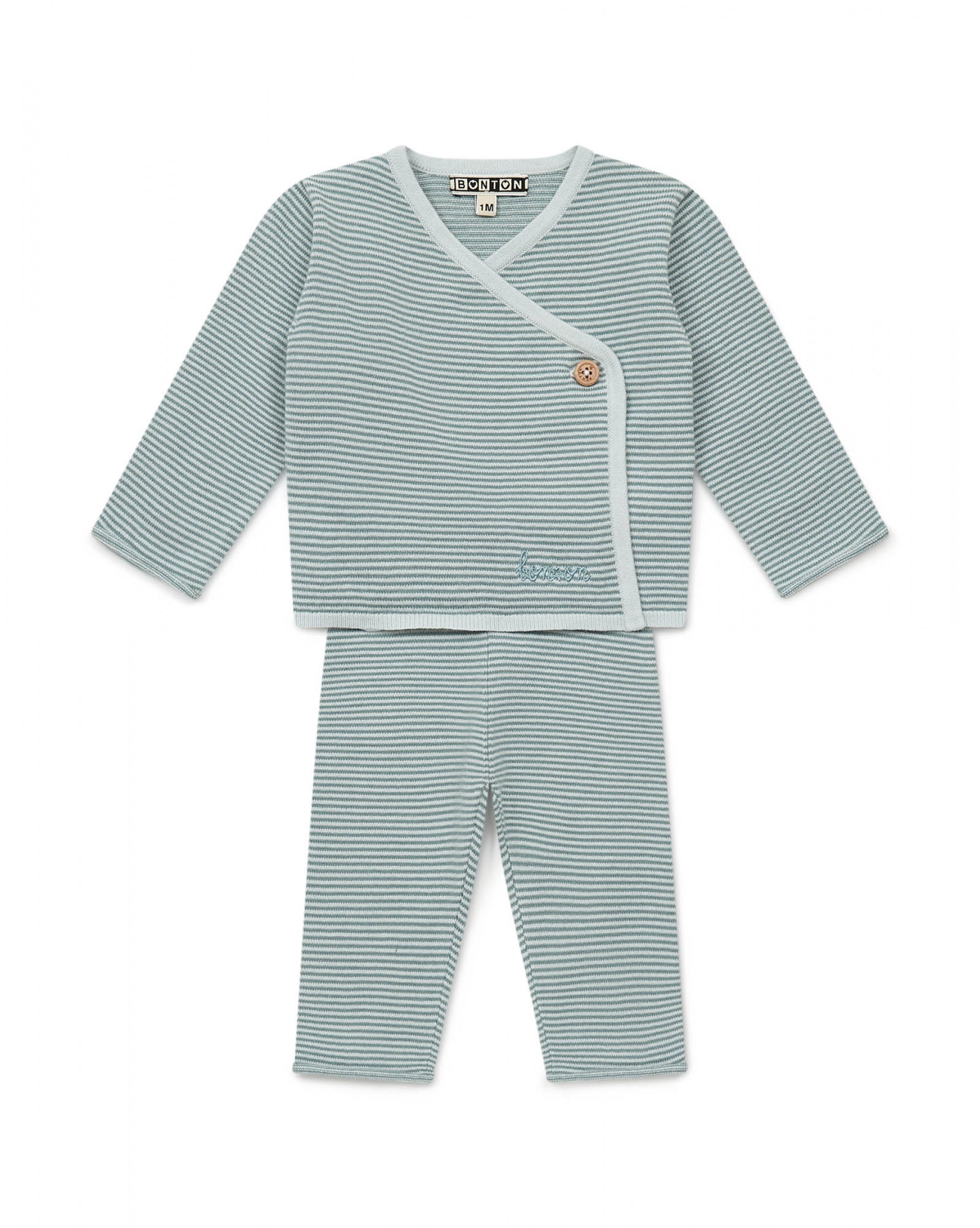 Baby Boys Blue Cotton Set