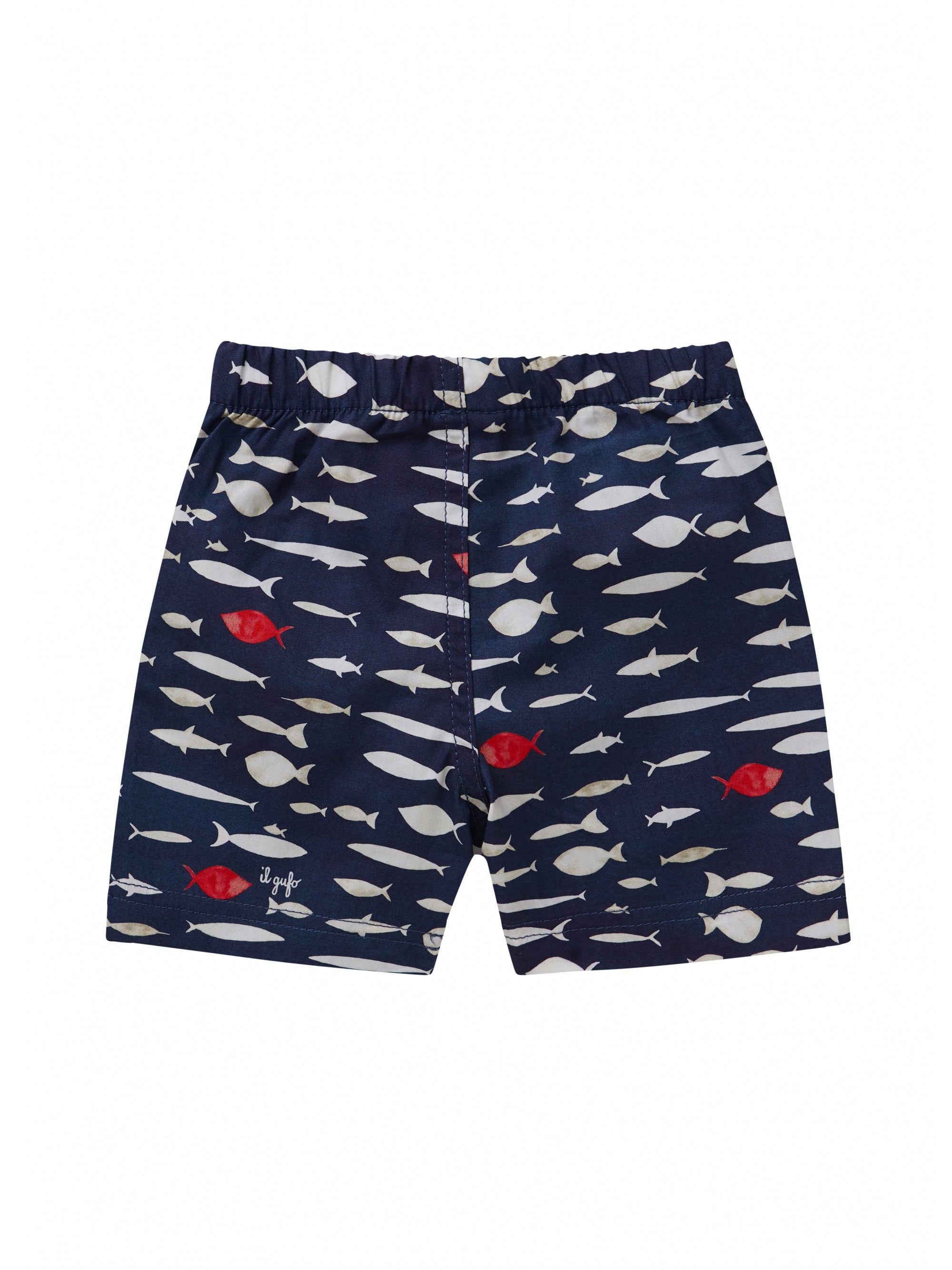 Baby Boys Deep Blue Cotton Bermuda Shorts