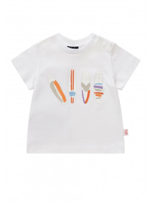 Boys White Cotton T-shirt