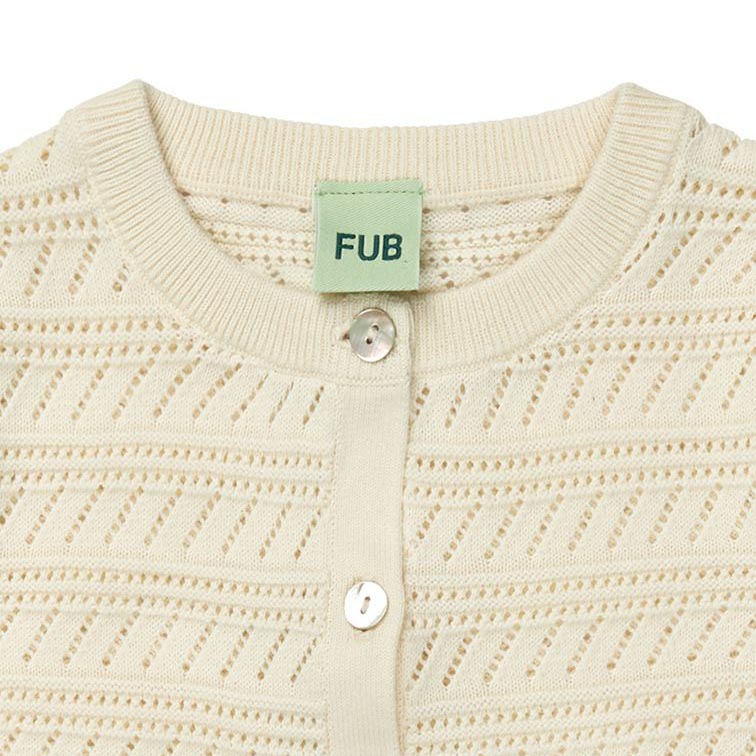 Girls White Cotton Knit Cardigan