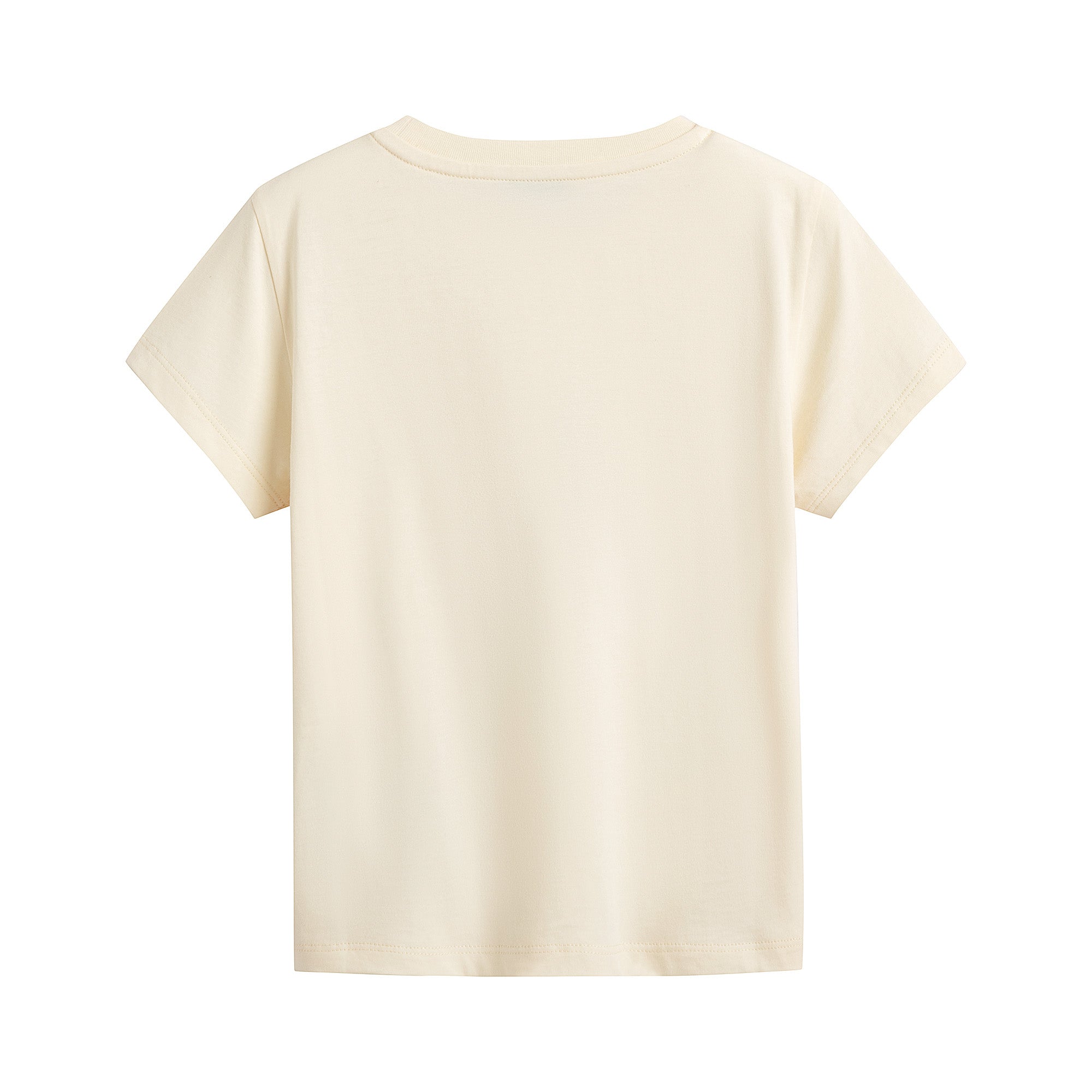 Girls Pale Yellow Logo Cotton T-Shirt