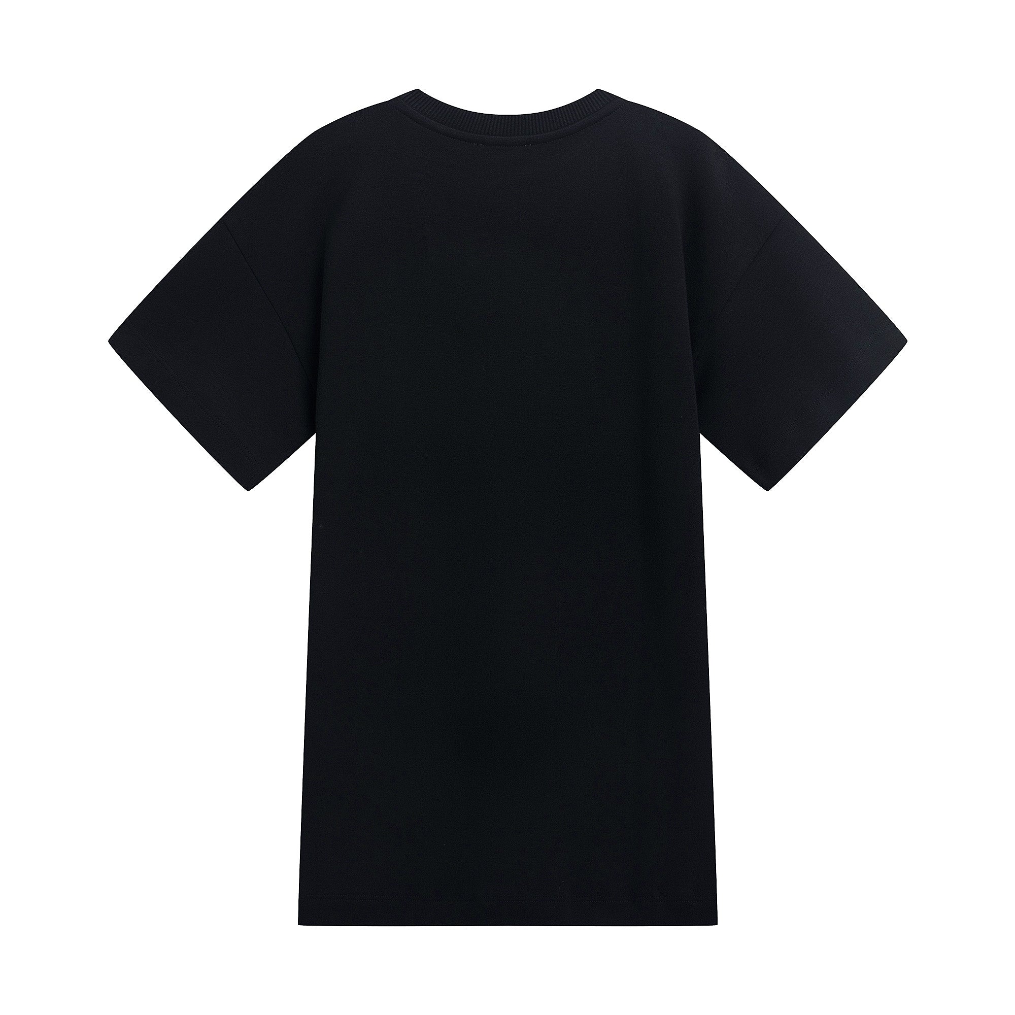 Girls Black Logo Cotton Dress