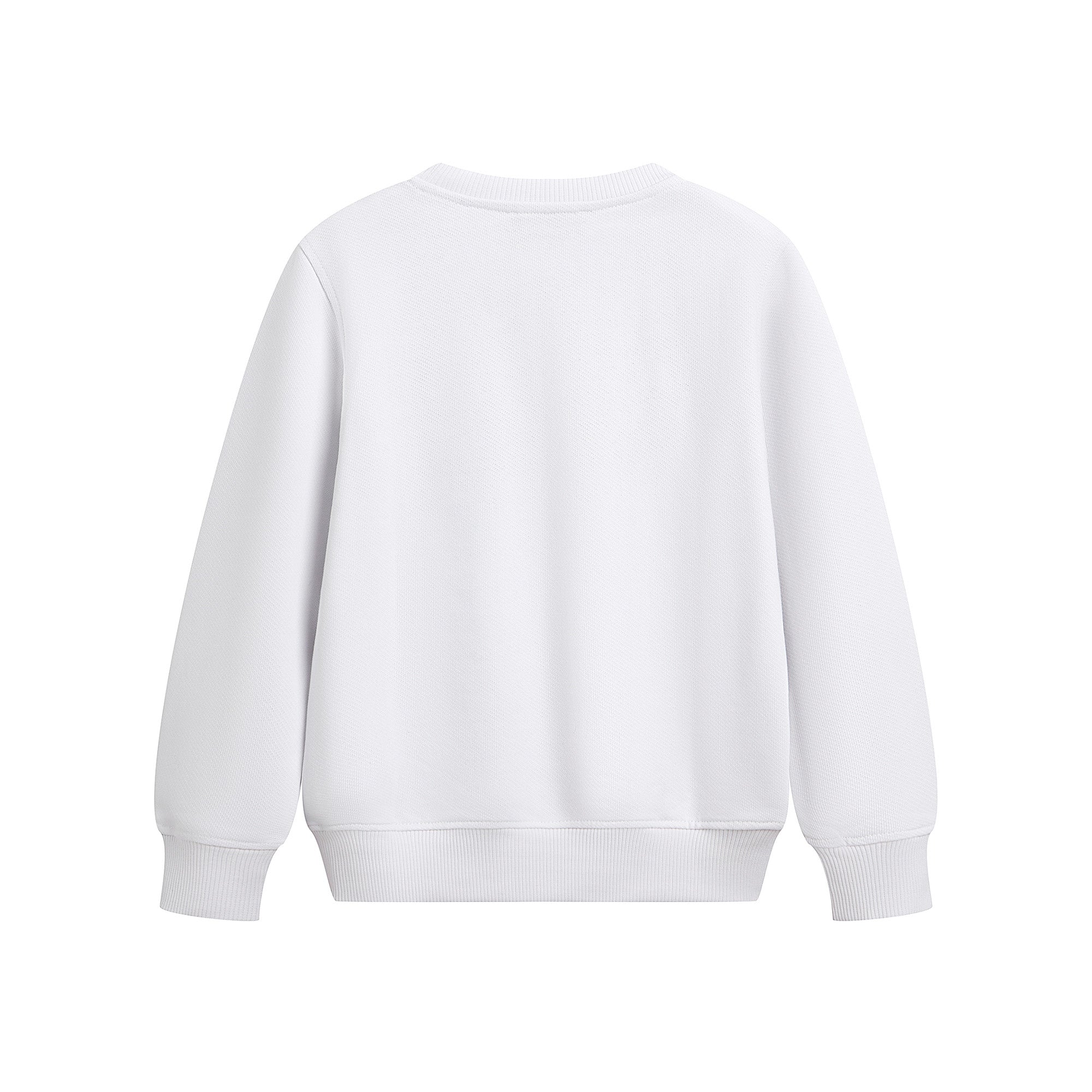 Boys & Girls White Printed Logo Cotton Sweatshirt