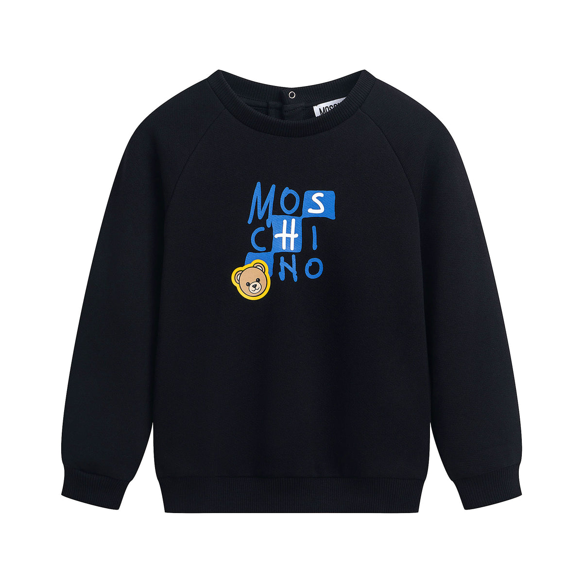 Boys & Girls Black Logo Cotton Sweatshirt