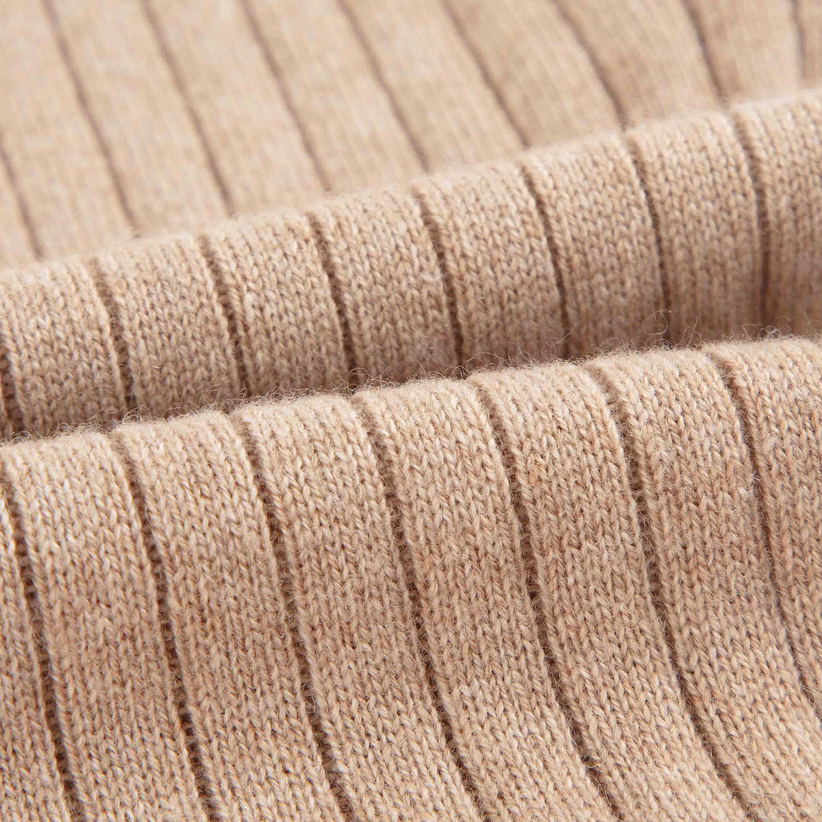Girls Beige Knit Wool Dress
