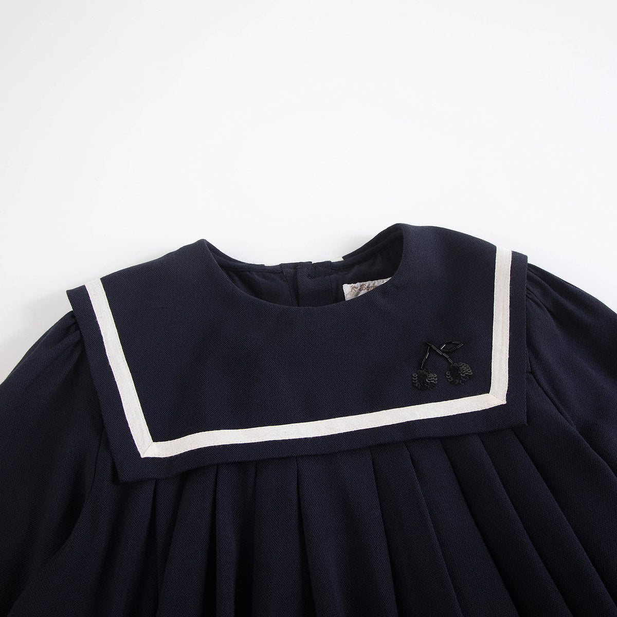 Girls Navy Beads Cherry Logo Dress
