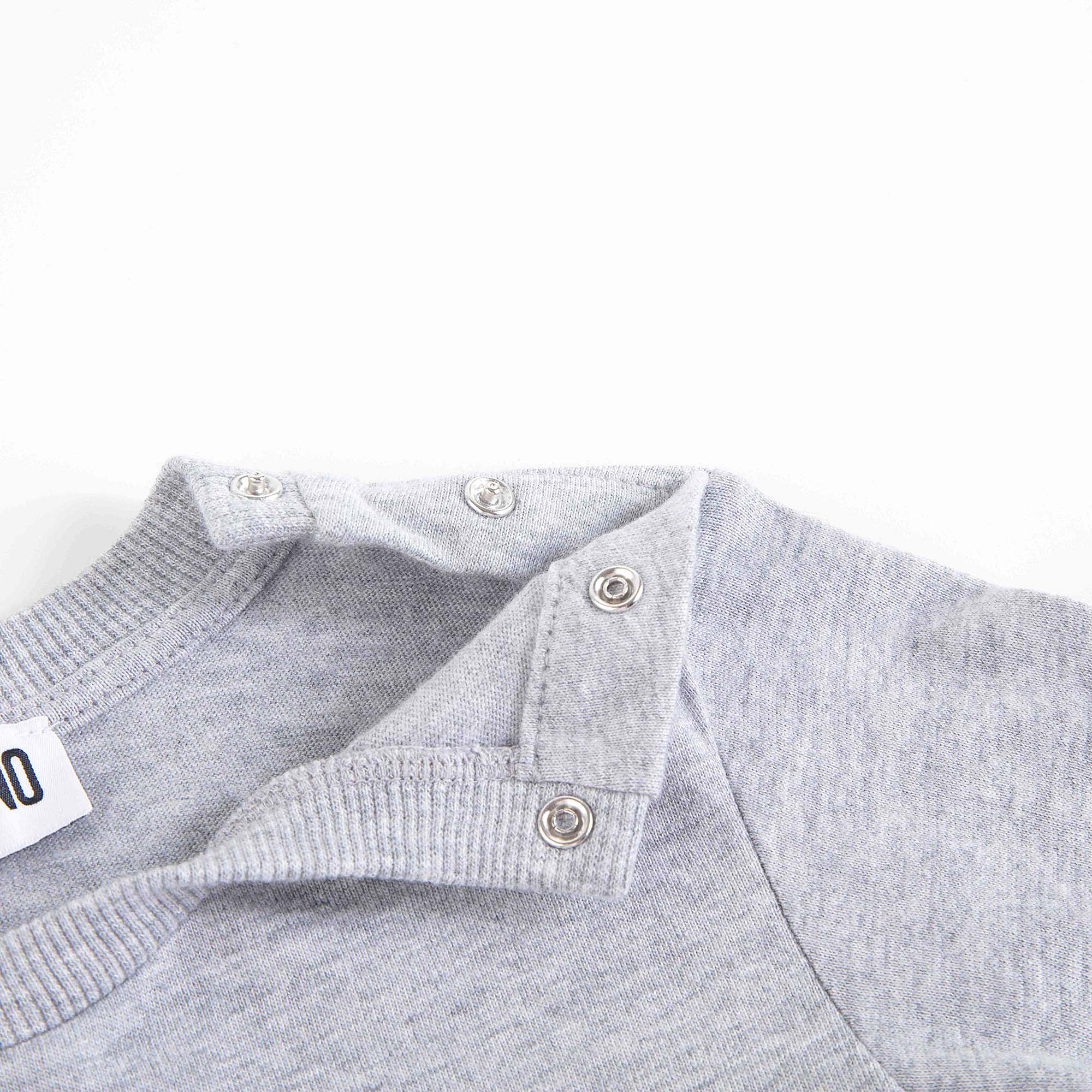 Baby Boys & Girls Grey Cotton T-Shirt