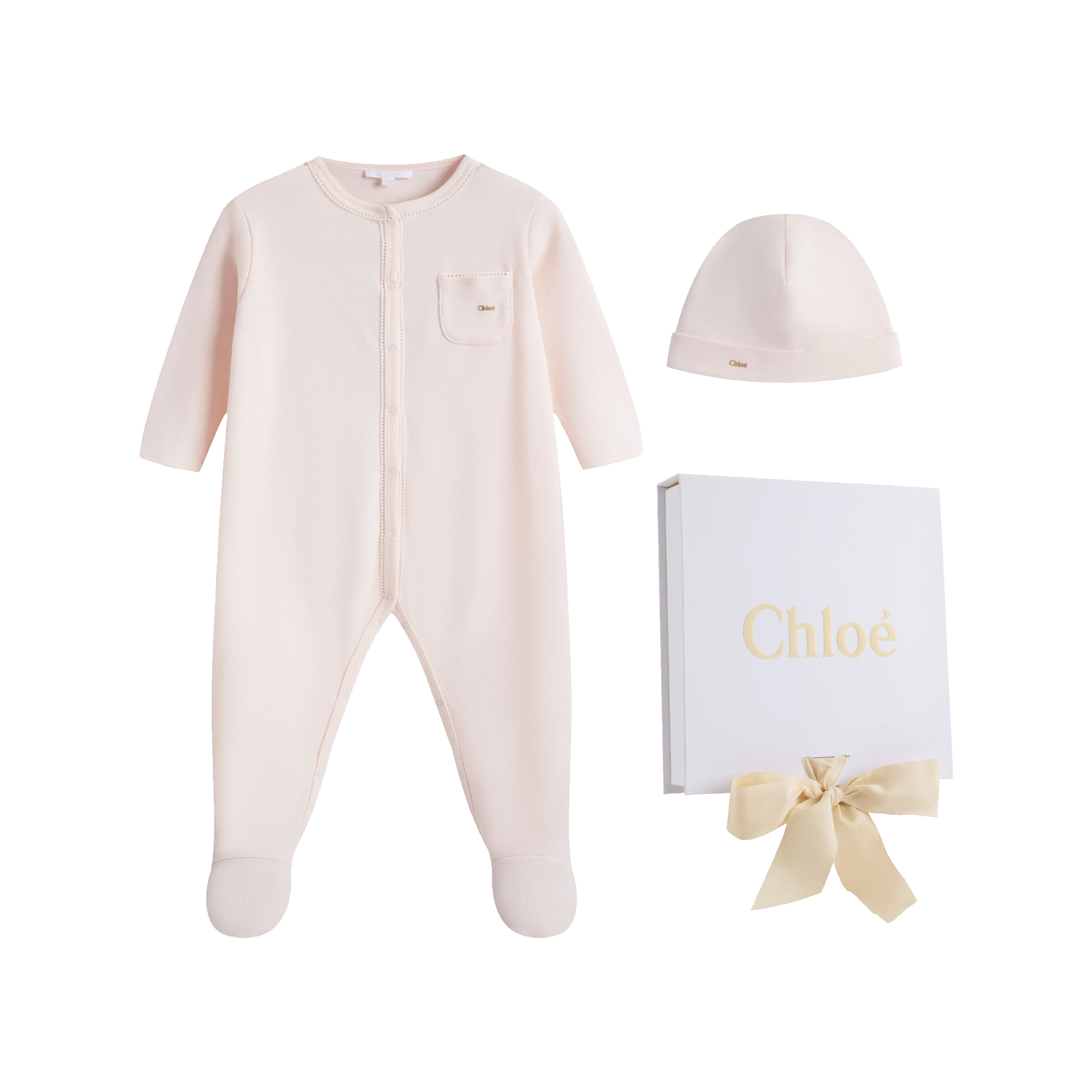Baby Girls Light Pink Cotton Babysuit Set