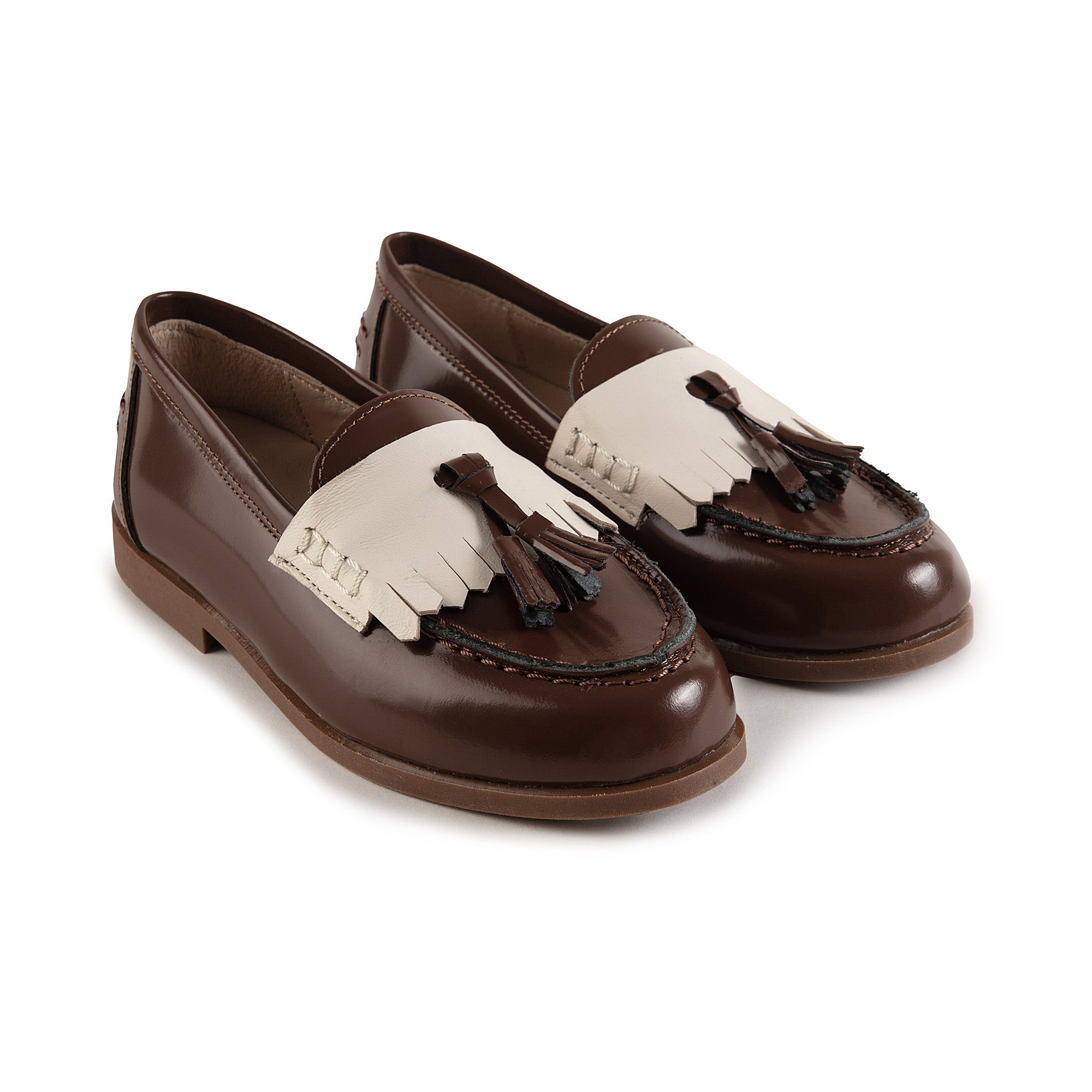 Girls Brown Tassel Loafer Shoes